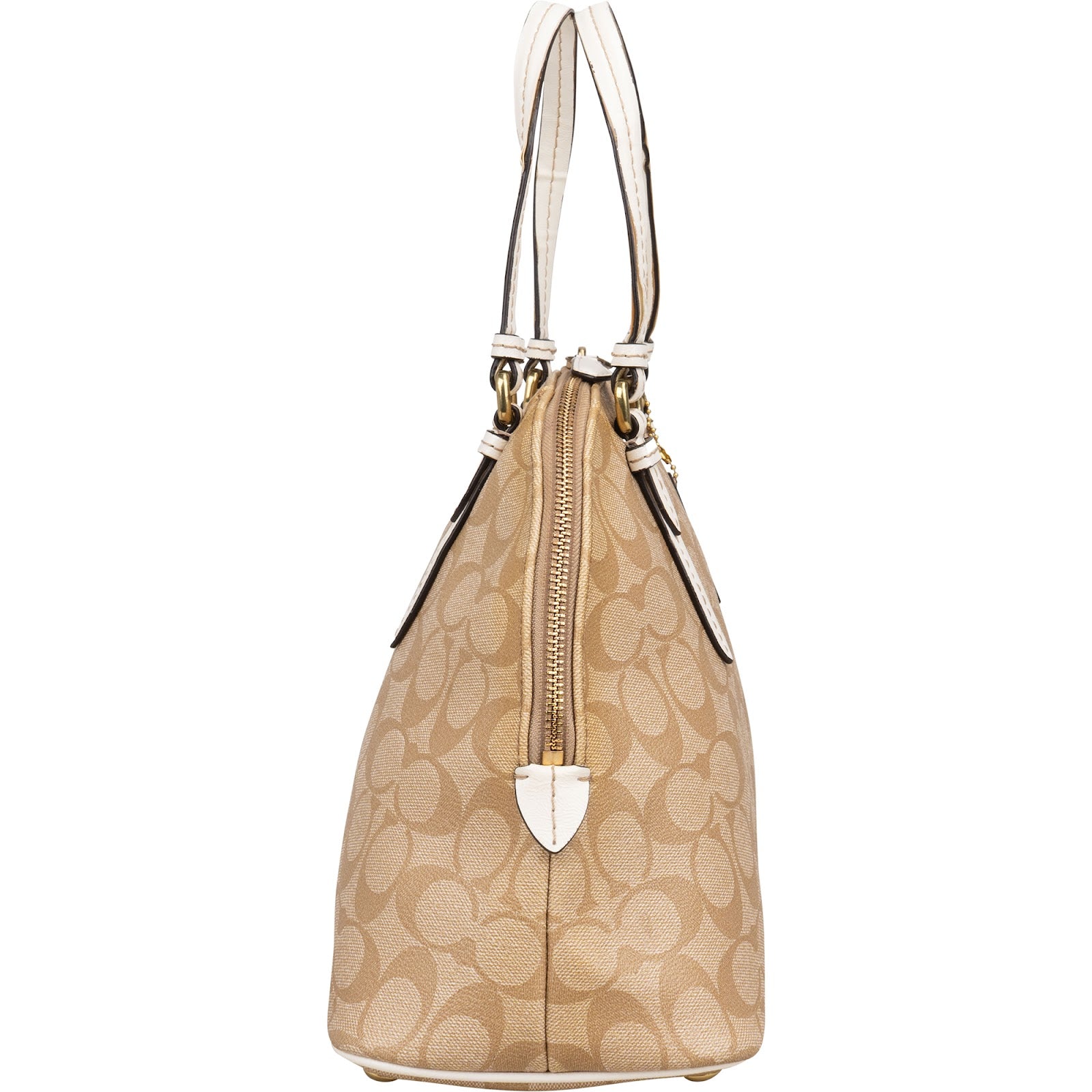 Coach Monogram Signature Coated Canvas Cora Satchel Handbag