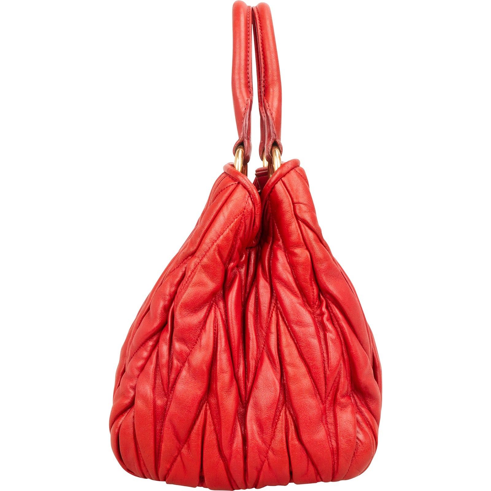Petit sac à main Miu Miu en cuir nappa matelassé avec poignée sur le dessus
