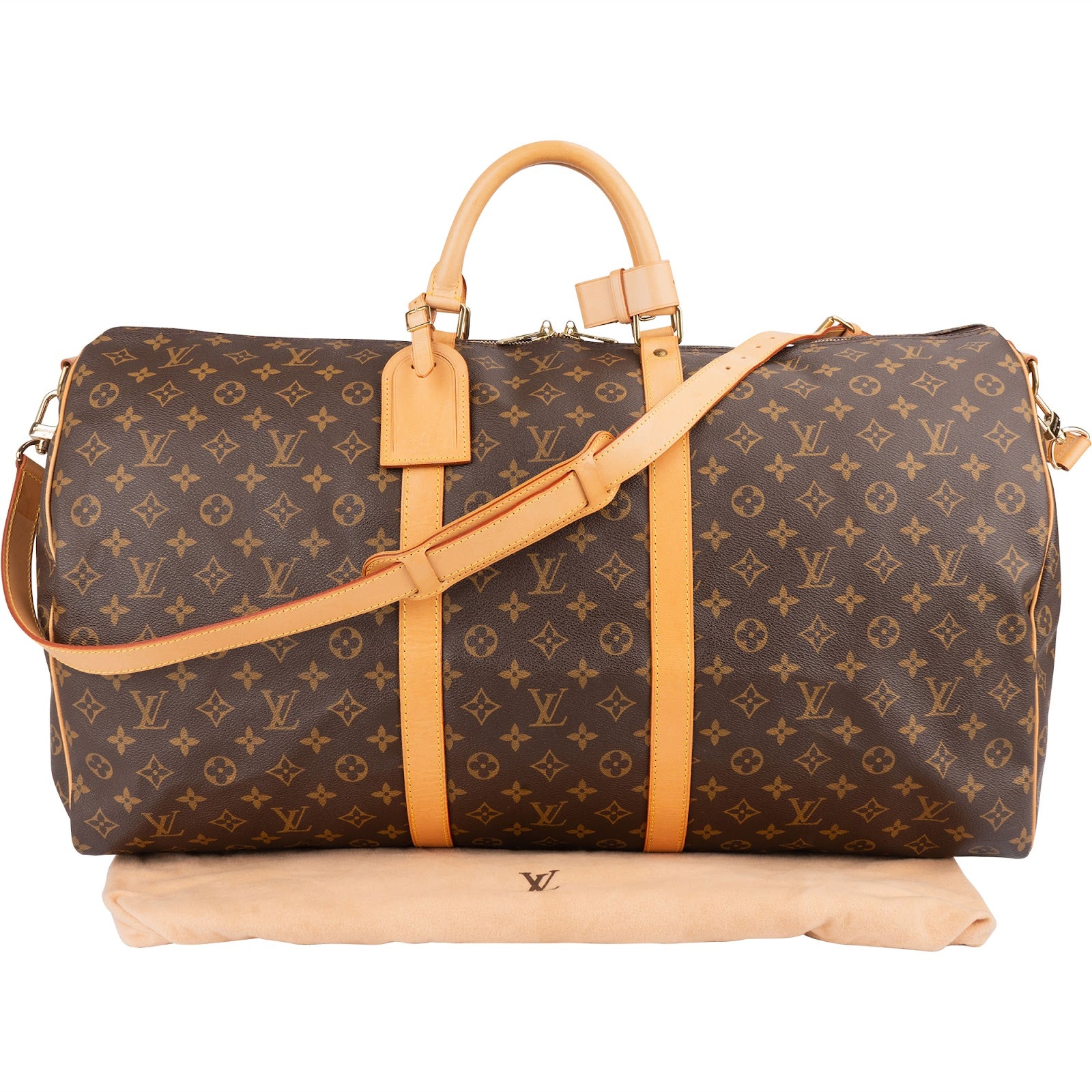 Louis Vuitton Monogram Canvas Keepall 60 Bandoulière Travel Bag