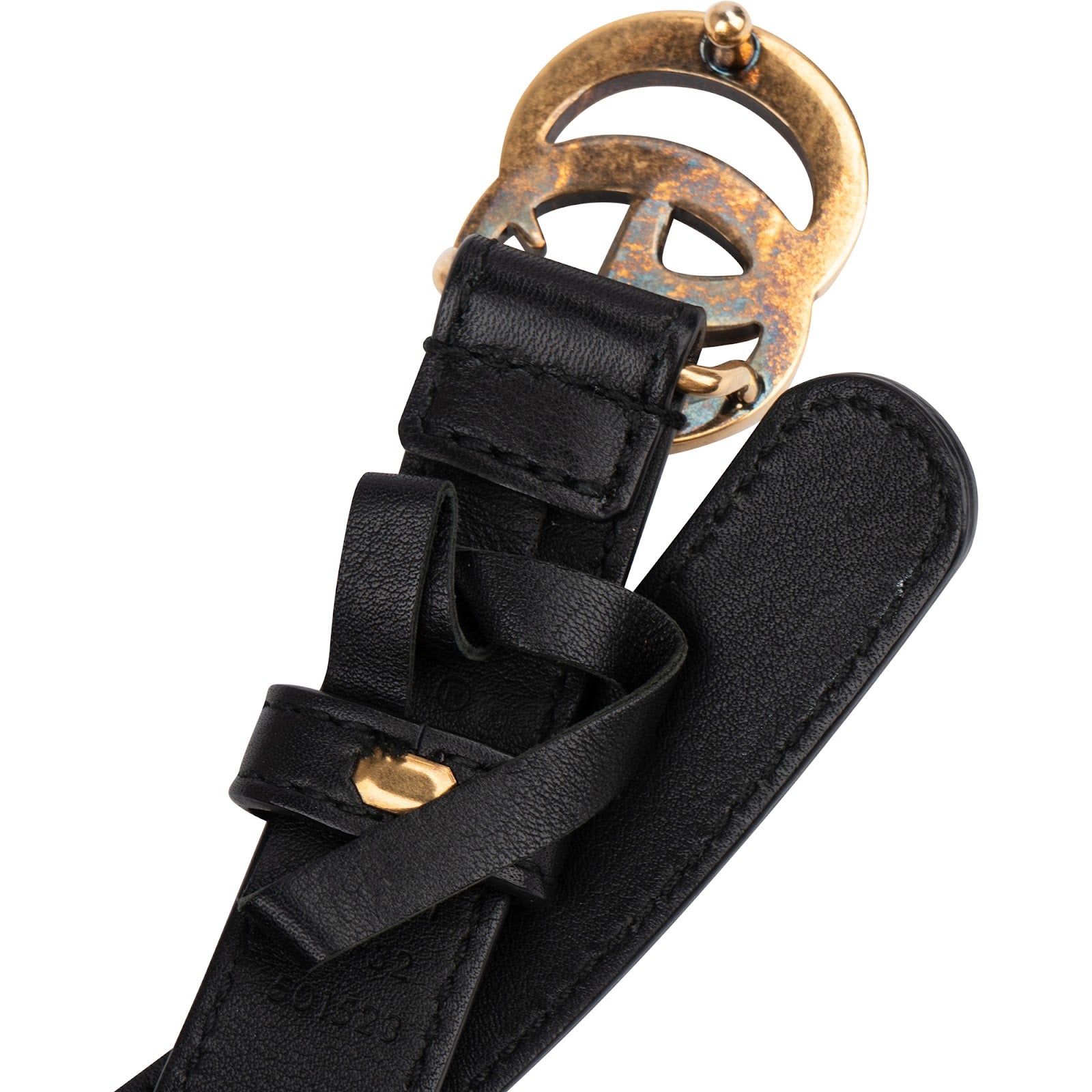 Gucci Black Leather GG Mini Marmont Gürtel (80 / 32)