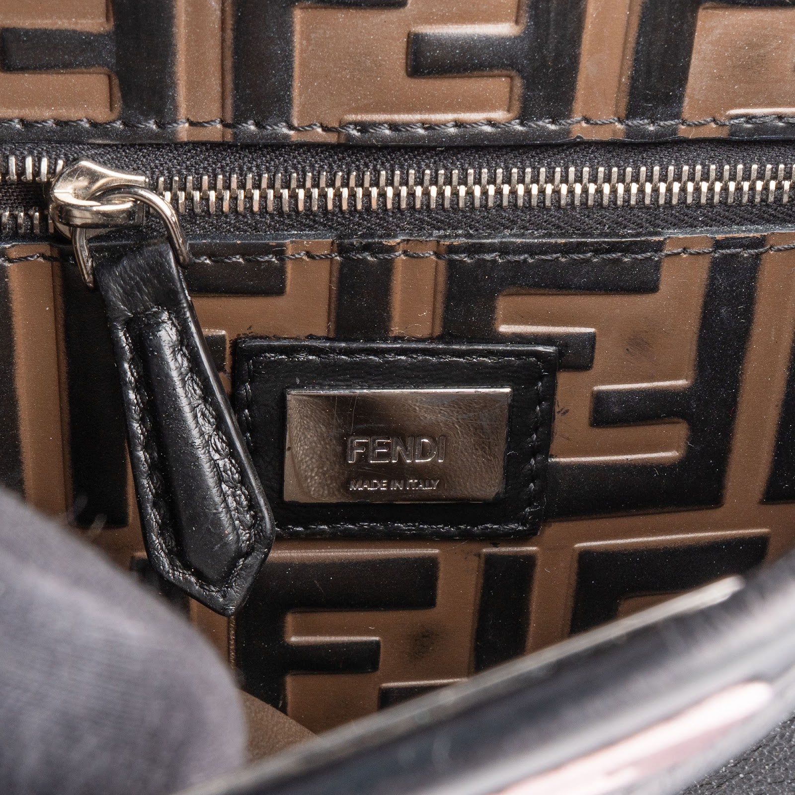 Fendi Black Leather Peekaboo Handbag