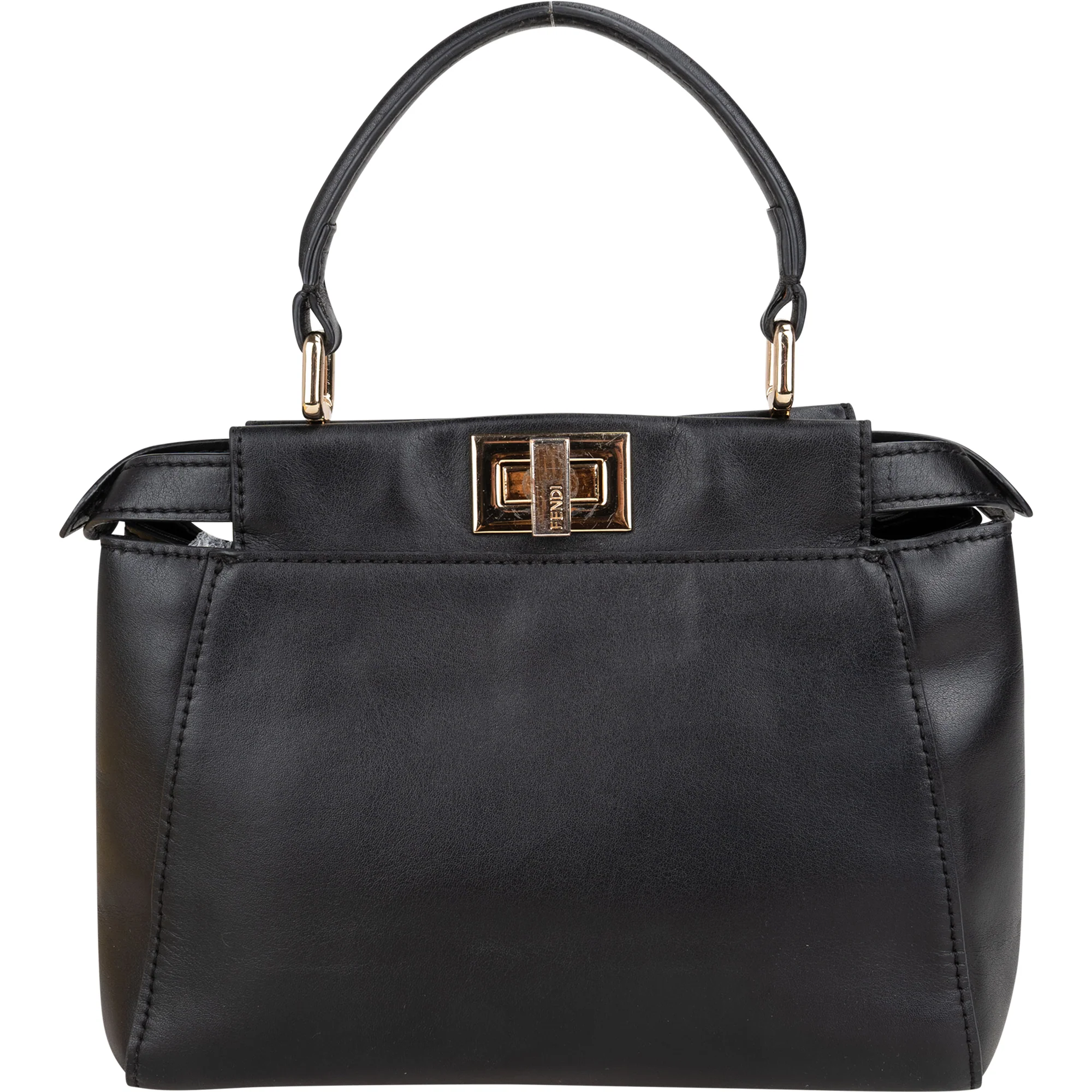 Fendi Black Leather Peekaboo Handbag