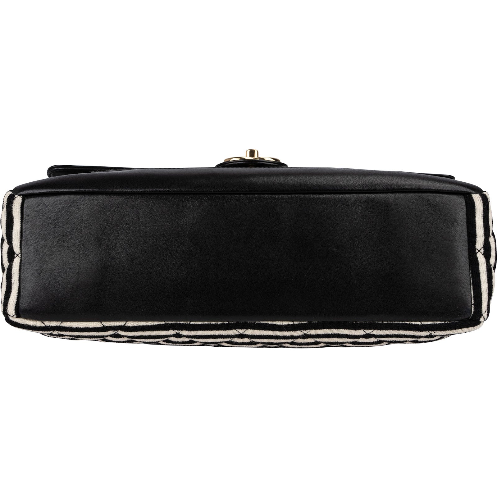 Chanel - Striped Cotton Single Flap Shoulder Bag