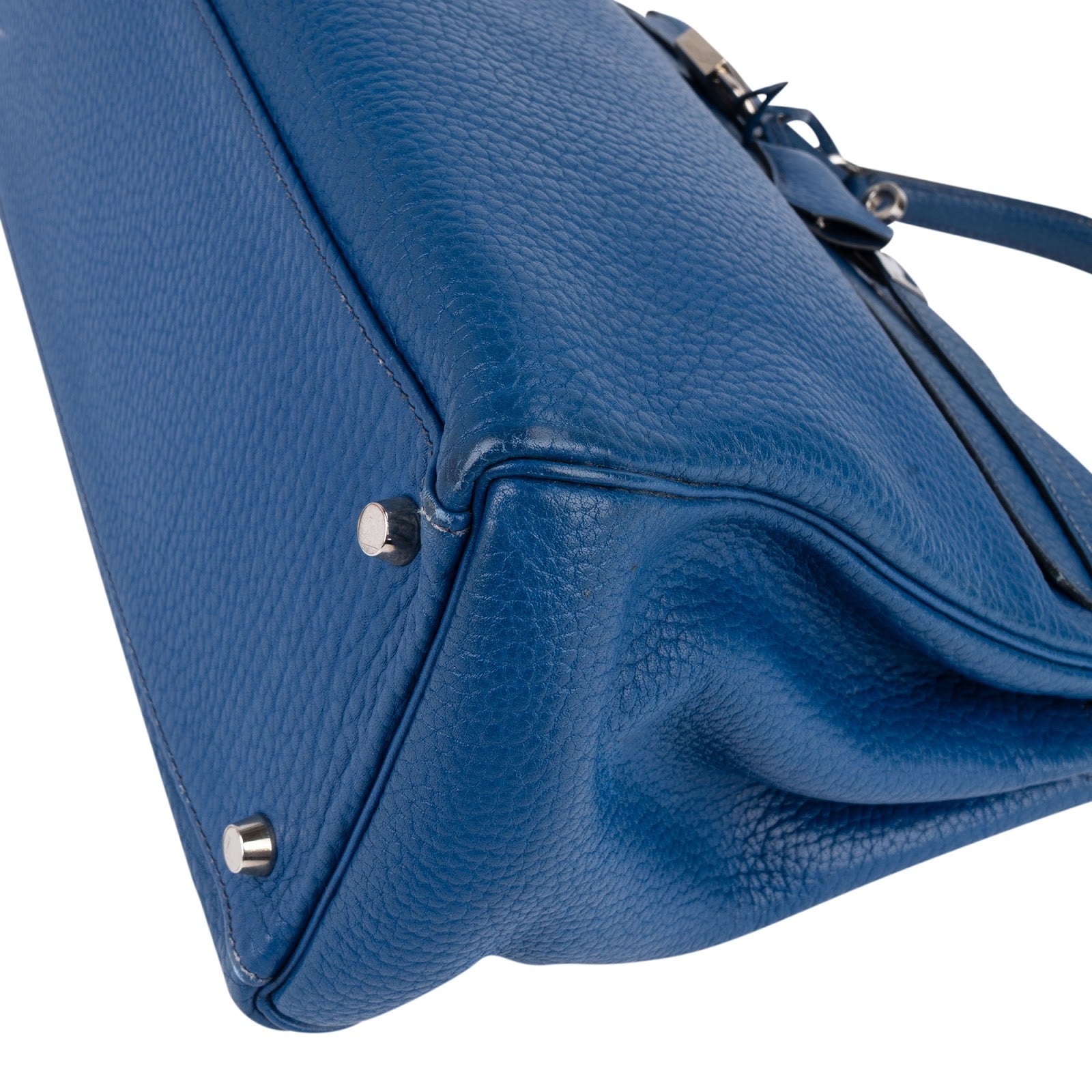 Sac à main Hermès Kelly Retourne 35 en cuir Bleu Togo
