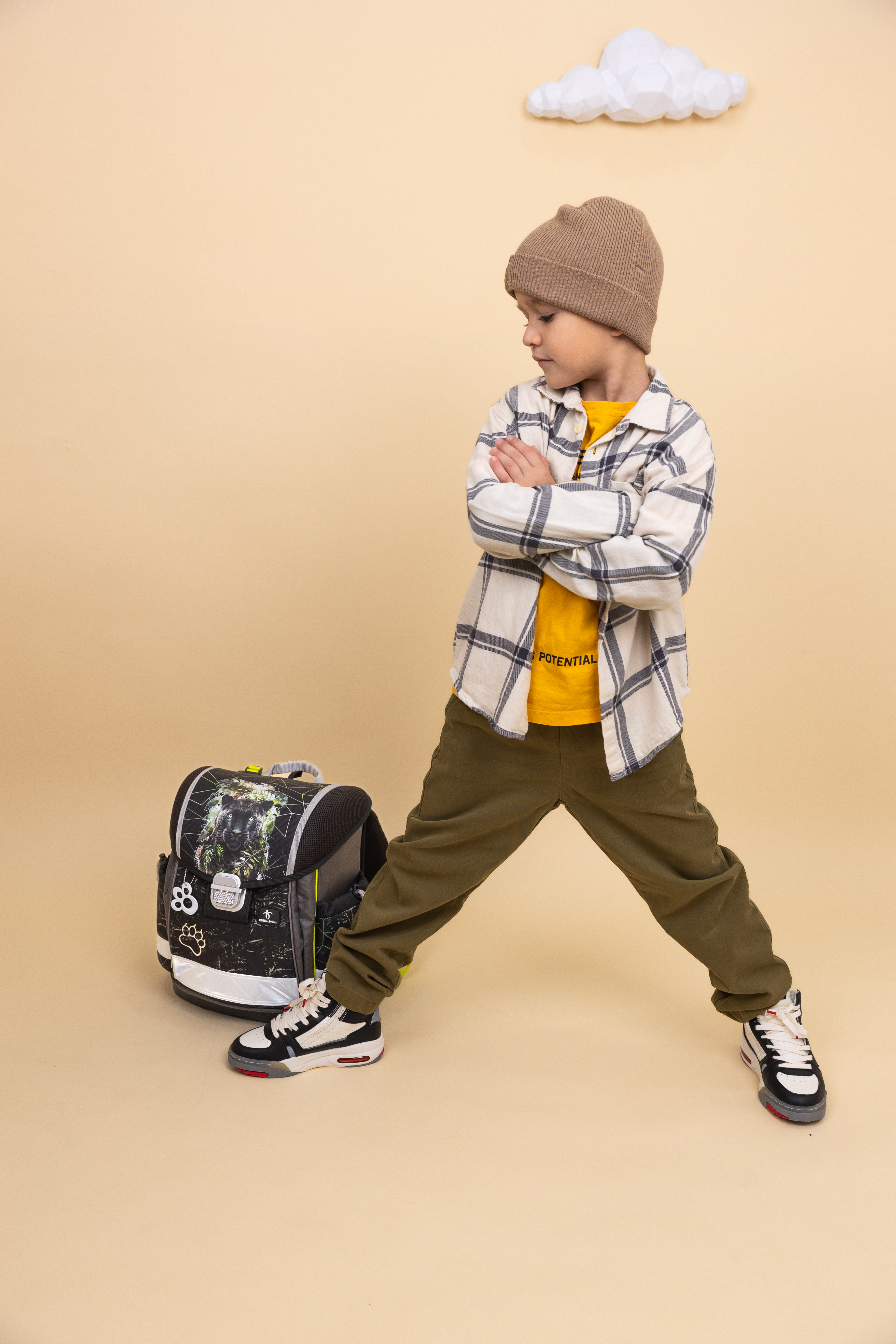 Classy Schulranzen Set 4-teilig mit Brustgurt - Black Panther