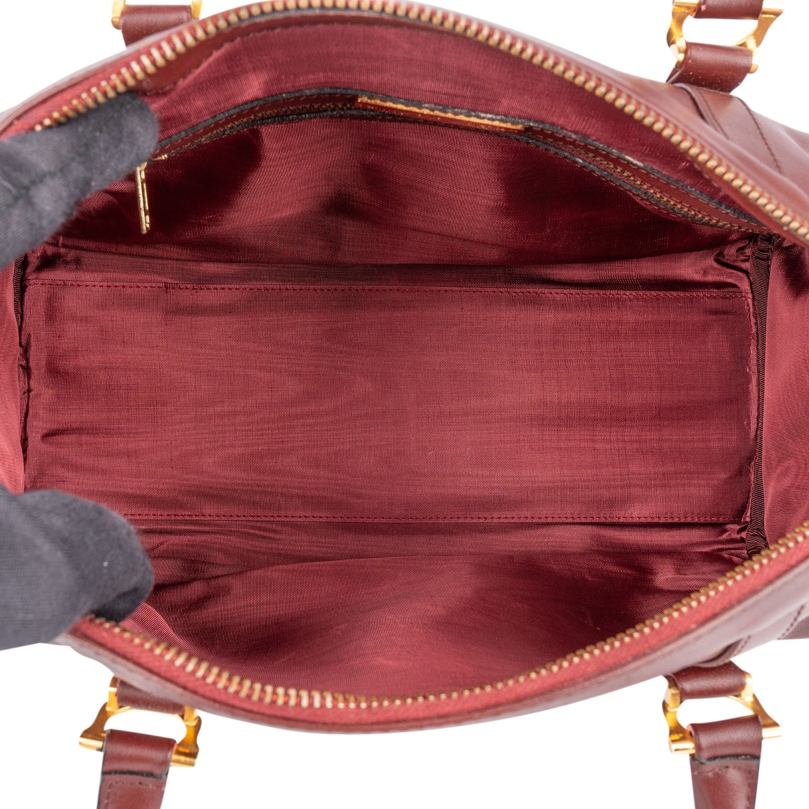 Cartier Bordeaux Leather Must de Cartier Boston Handbag