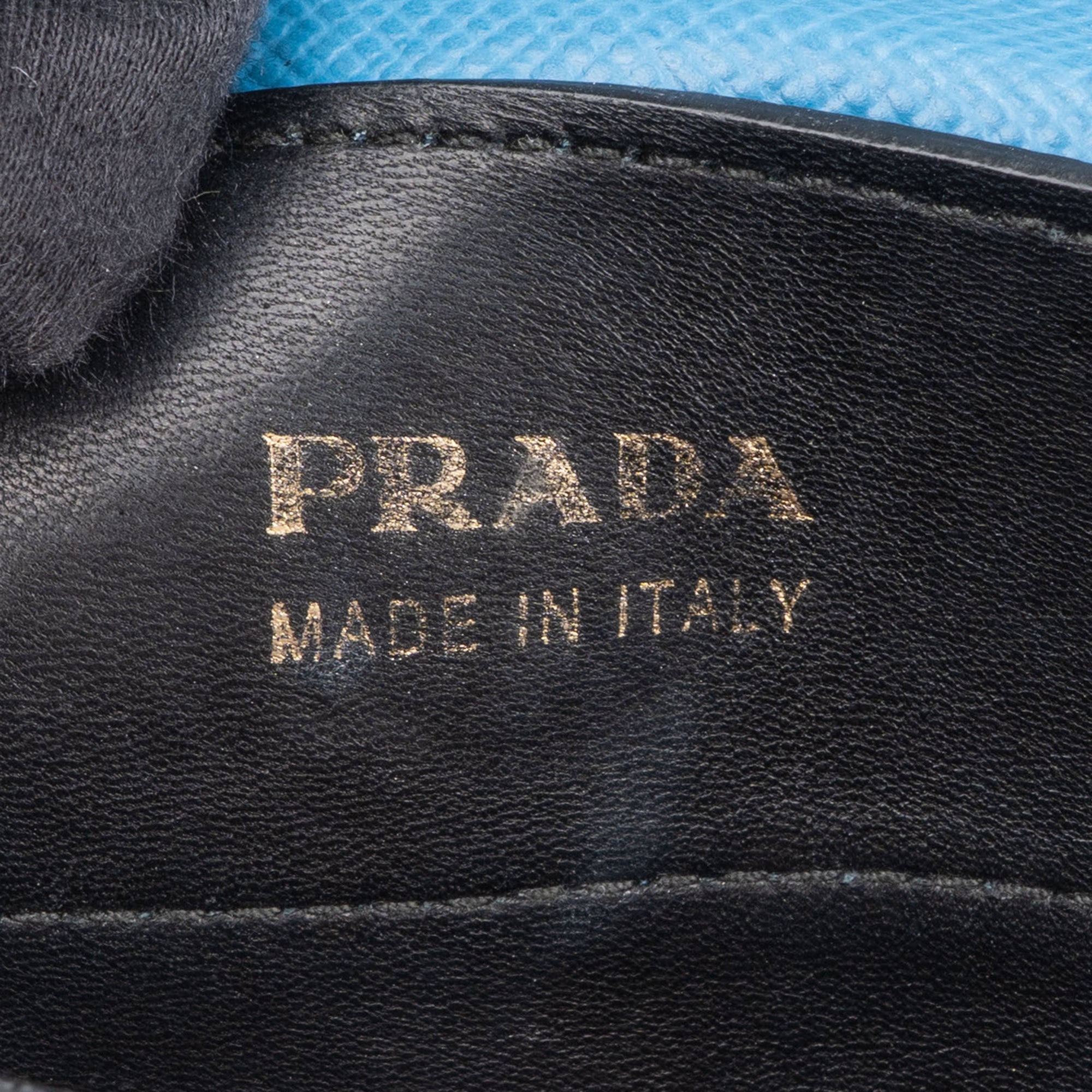 Prada Blue Saffiano Leather Double Handbag