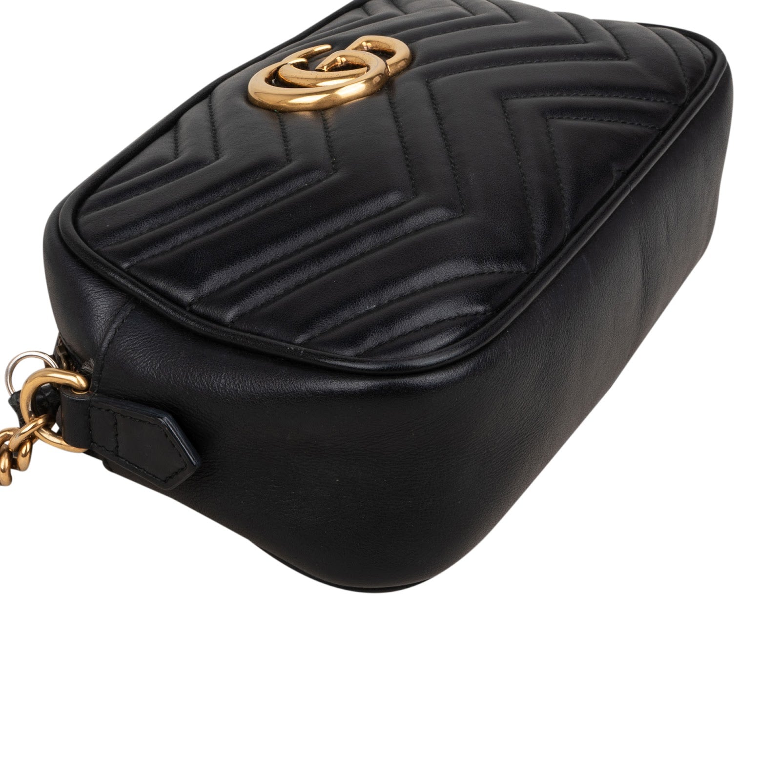 Gucci Chevron Matelassé Leather GG Marmont Camera Crossbody Bag
