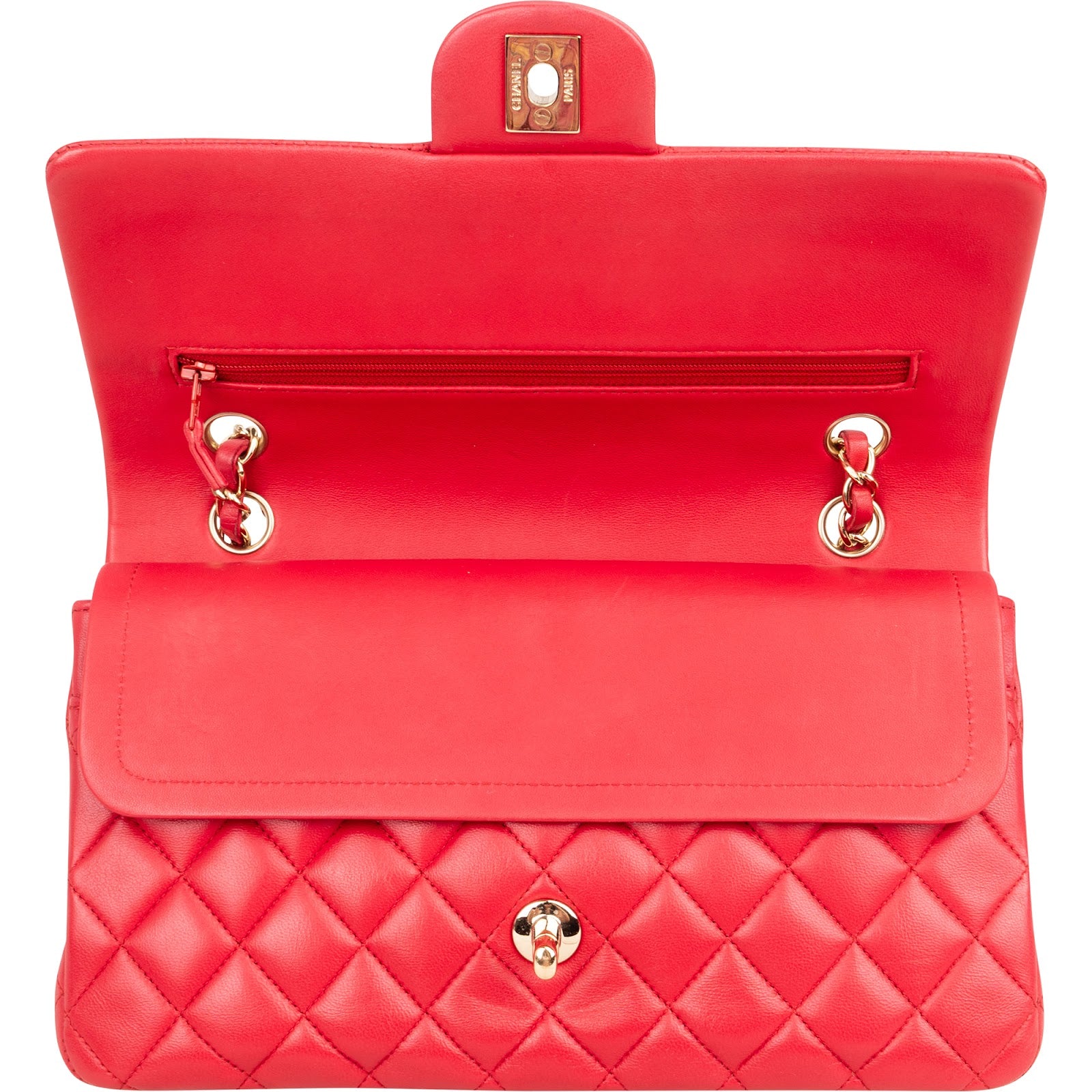 Chanel Quilted Lambskin Medium Double Flap Shoulder Bag Hot Pink