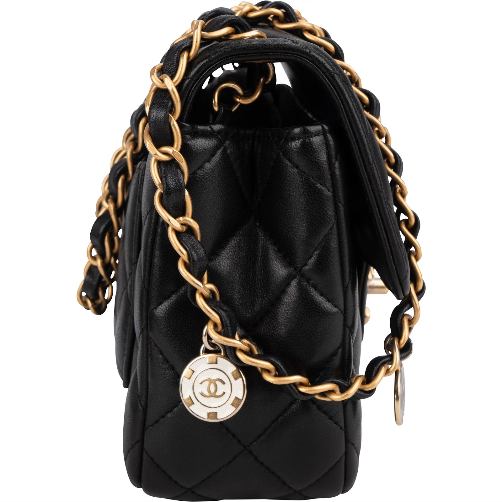 Chanel Quilted Lambskin Mini Rectangular Flap Casino Charms Crossbody Bag