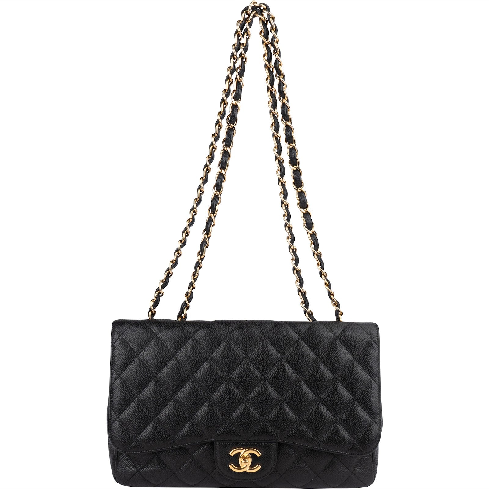 Chanel Quilted Caviar Leather Jumbo Single Flap Crossbody Bag
