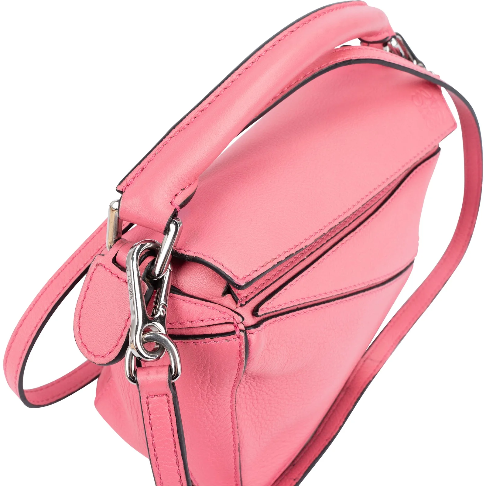 Loewe Pink Leather Puzzle Mini Crossbody Handbag