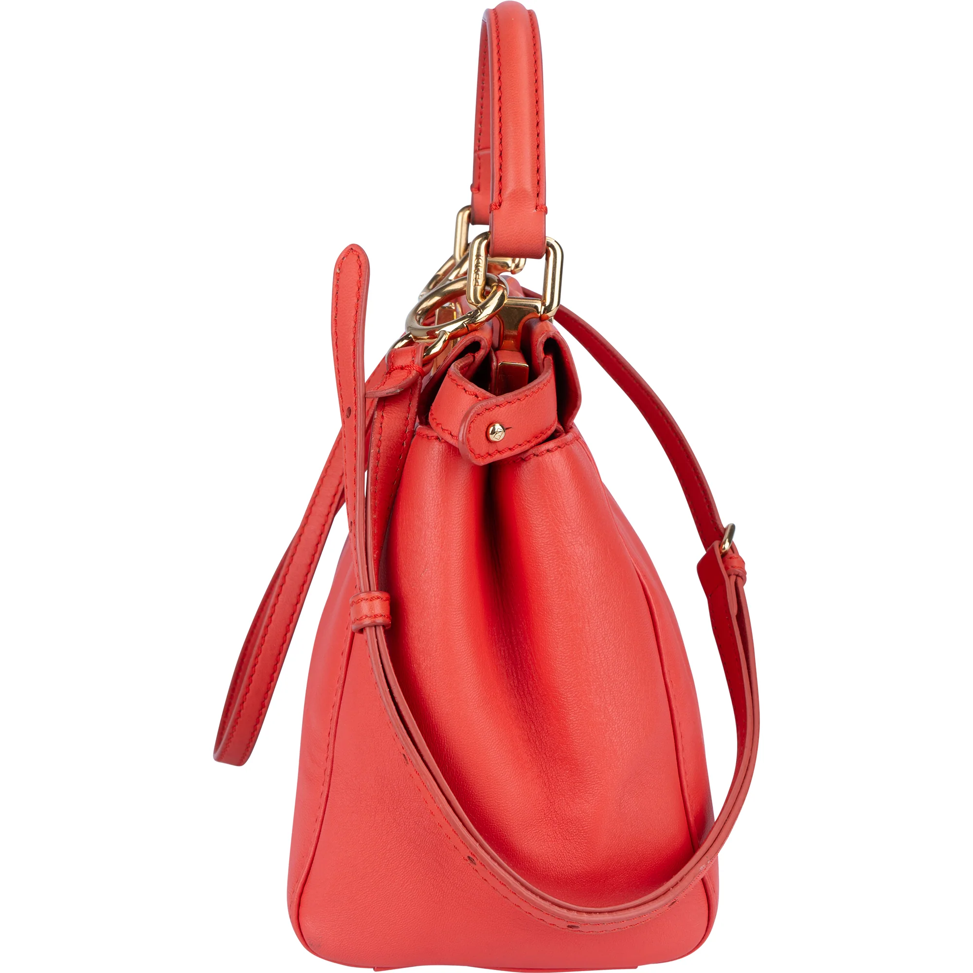 Fendi Leather Peekaboo Mini Handbag