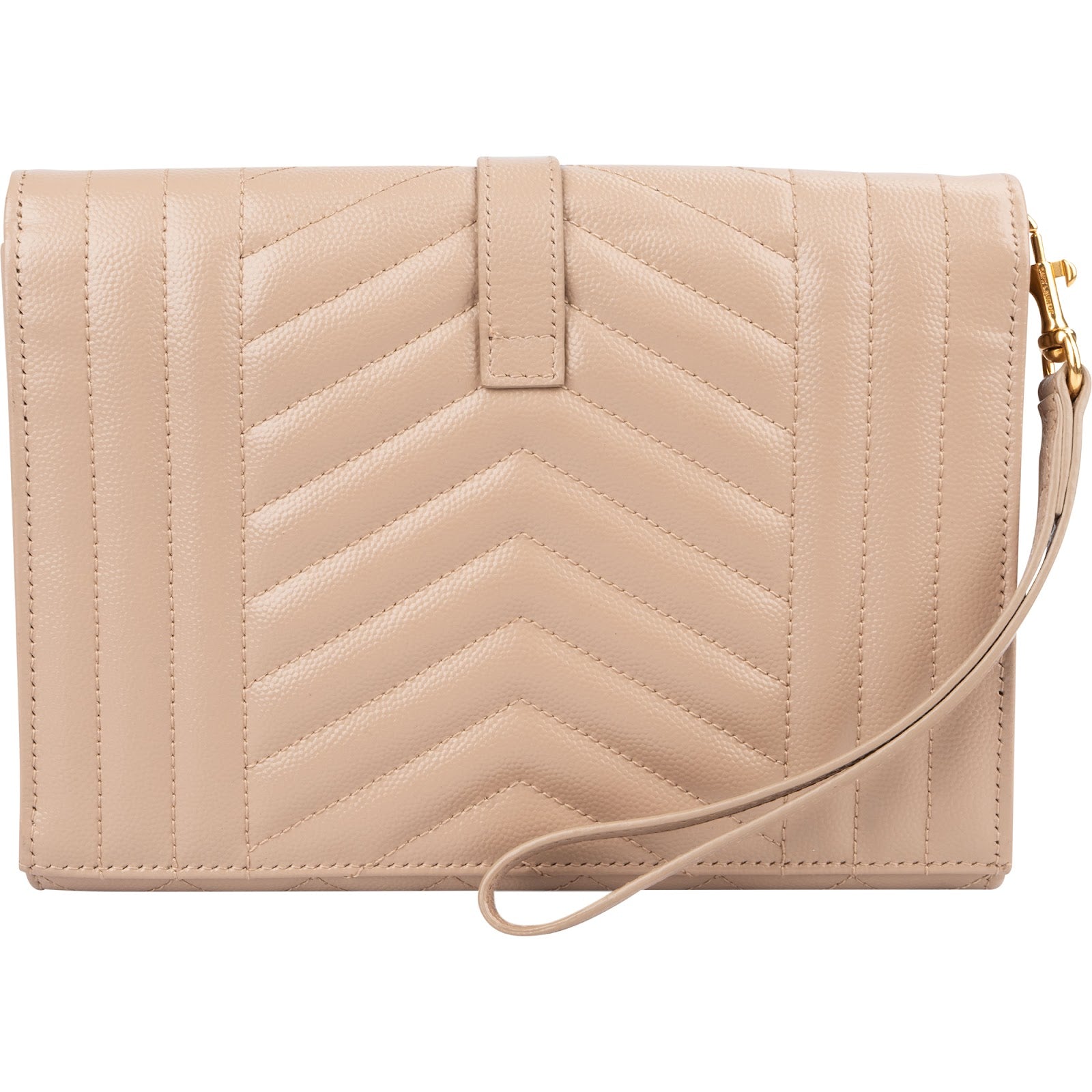 Saint Laurent Chevron Grain de Poudre Matelassé Pouch