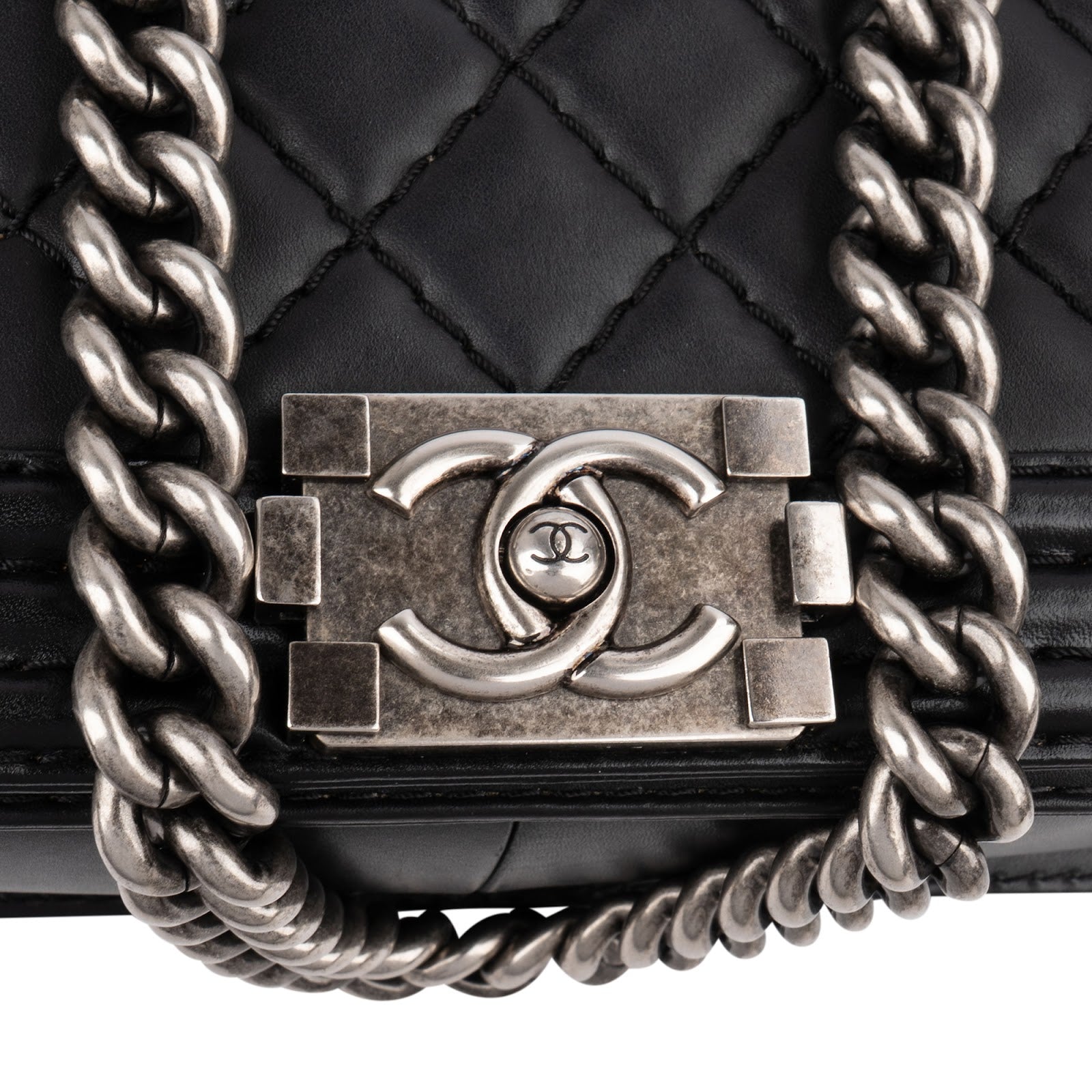 Chanel Quilted Lambskin Medium Boy Single Flap Crossbody Bag