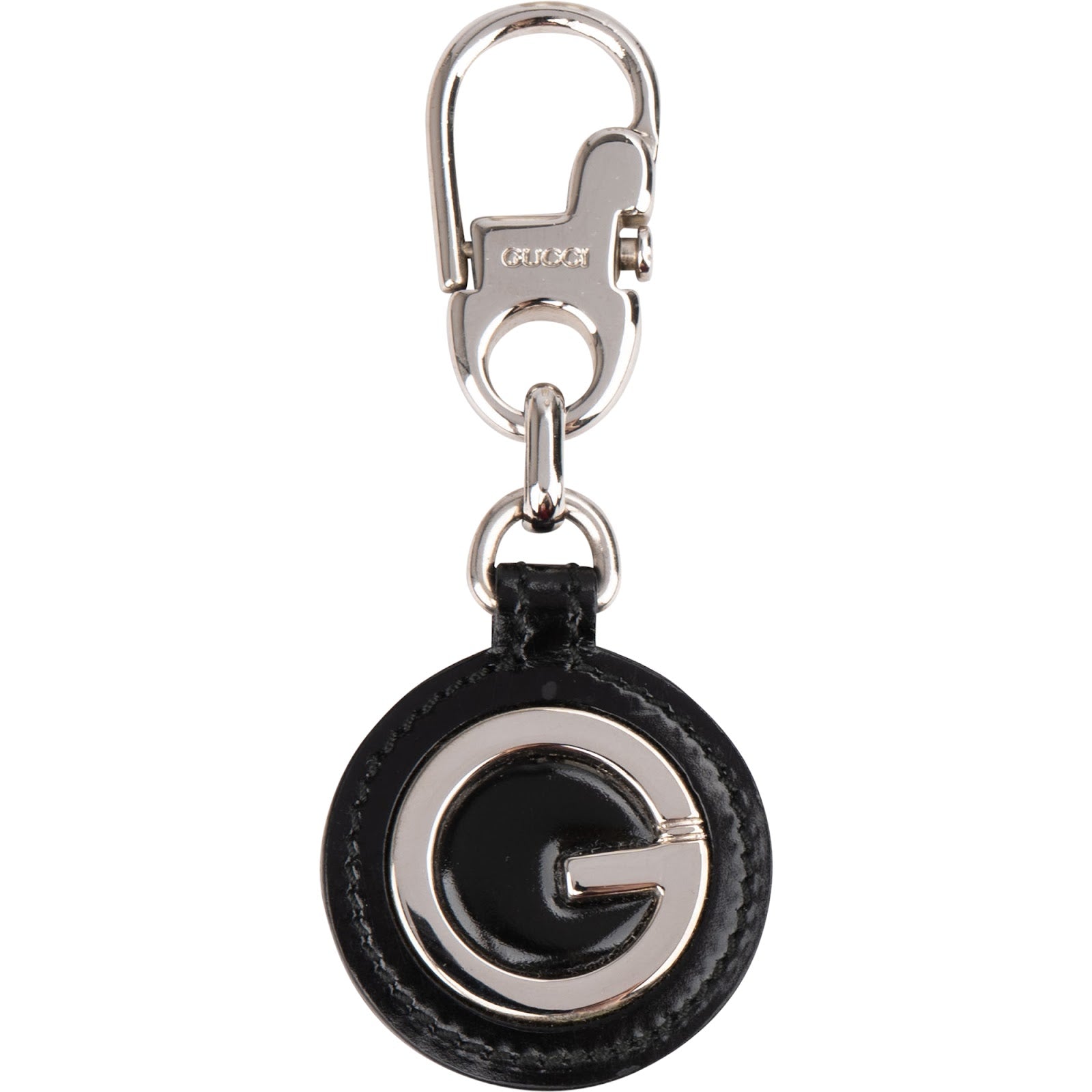 Gucci Patent Leather G Emblem Schlüsselanhänger