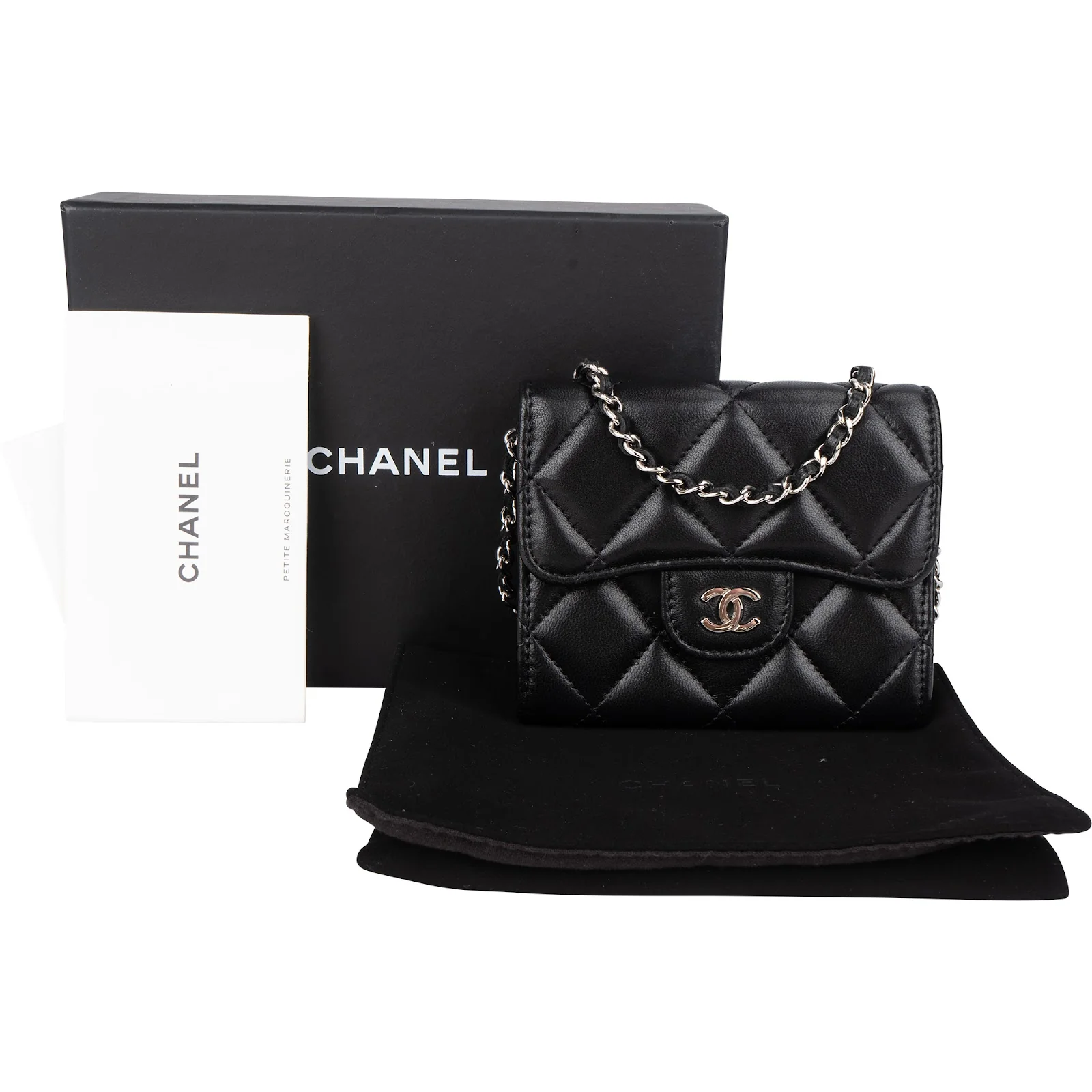 Chanel Quilted Lambskin CC Single Flap Wallet on Chain