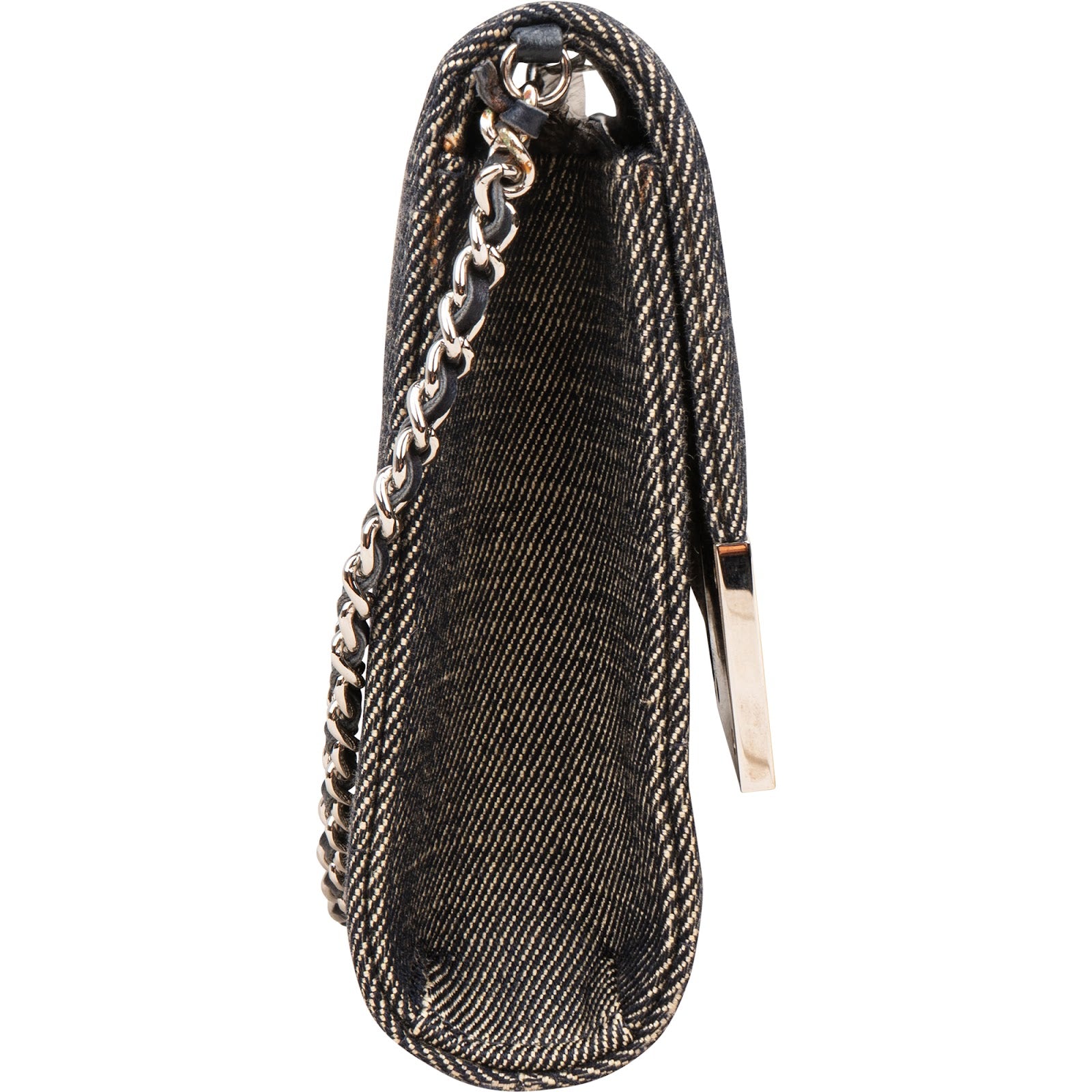 Sac à bandoulière Chanel en denim « Chocolate Bar » à rabat unique