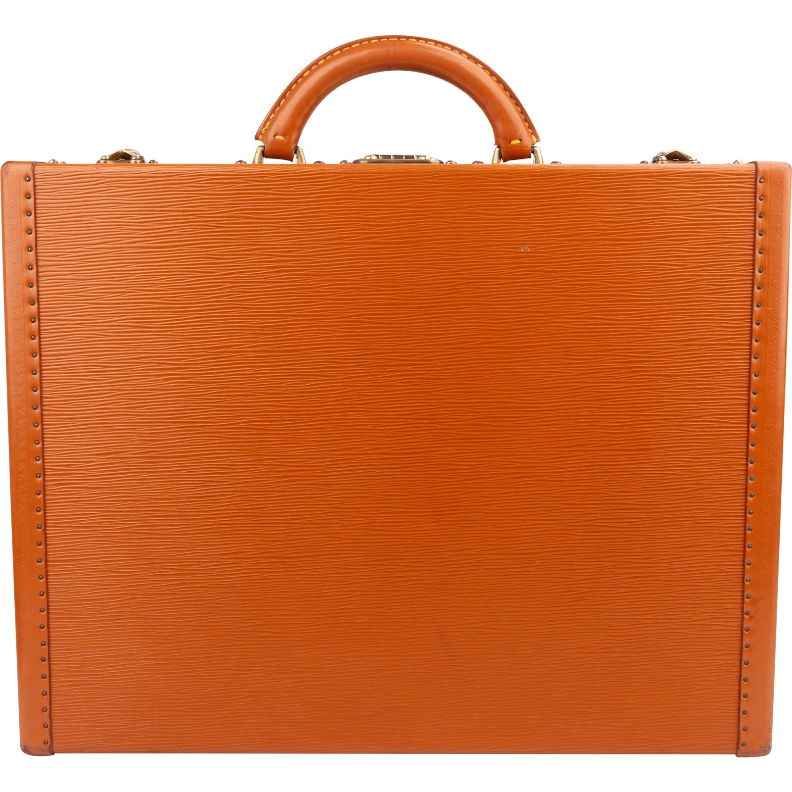 Louis Vuitton Cognac Epi Leather Président Aktenkoffer