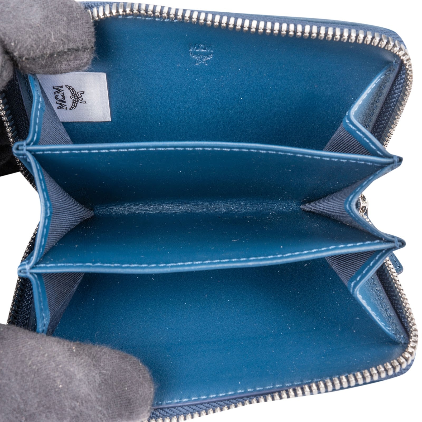 MCM Visetos Monogram Denim Jacquard Geldbörse