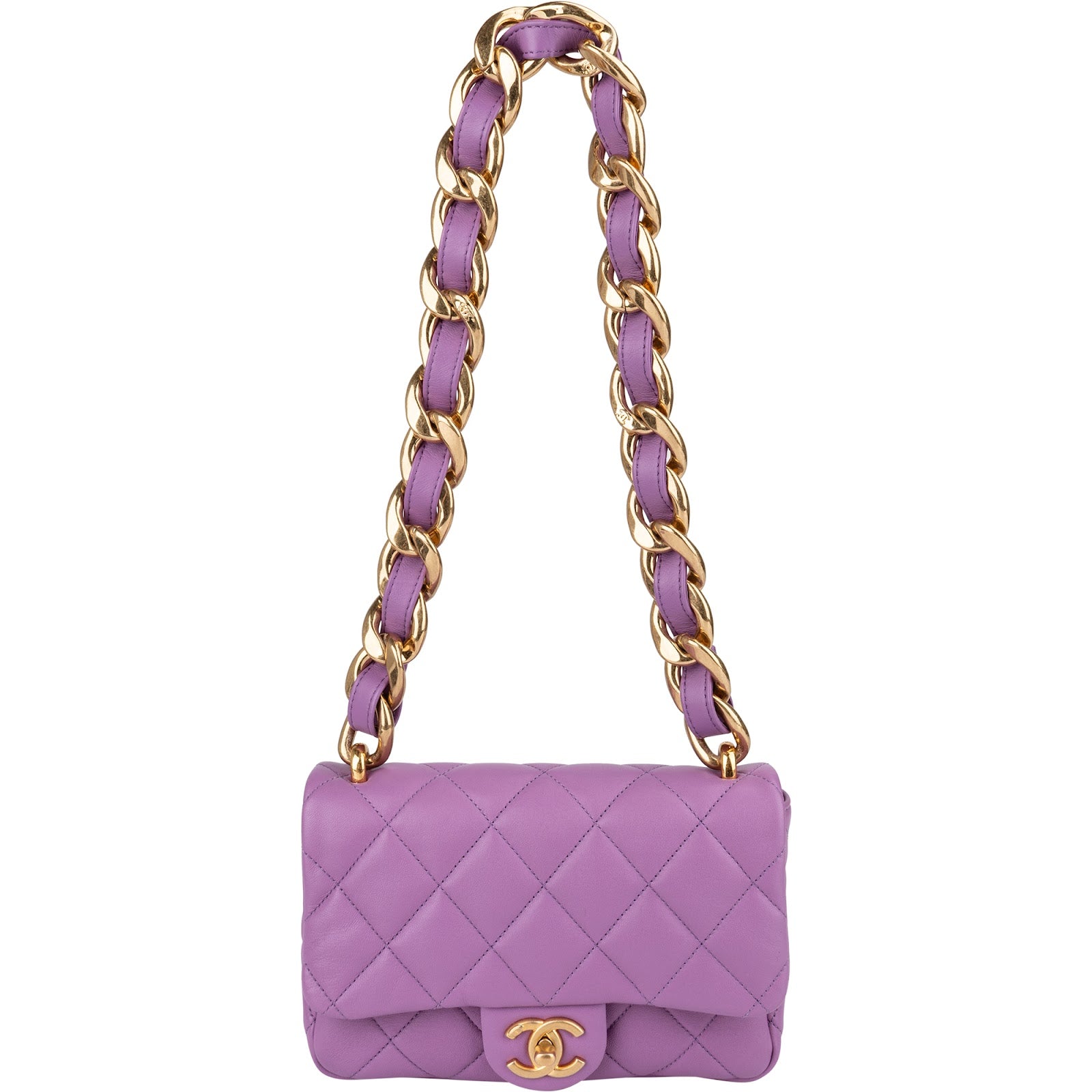 Chanel - Chunky Chain Rectangular Flap Shoulder Bag