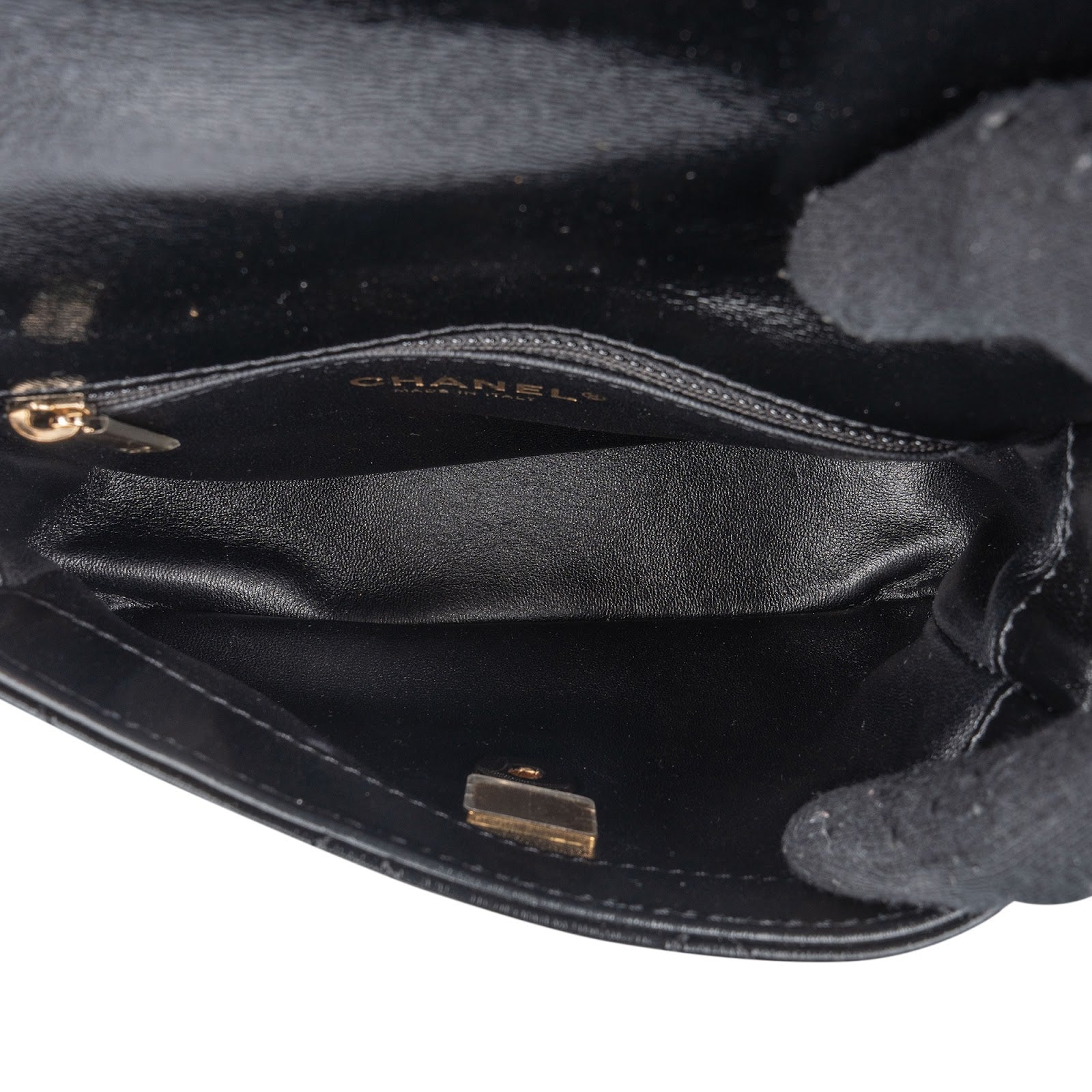 Chanel Quilted Patent Calfskin Coco Handle Single Flap Crossbody Bag