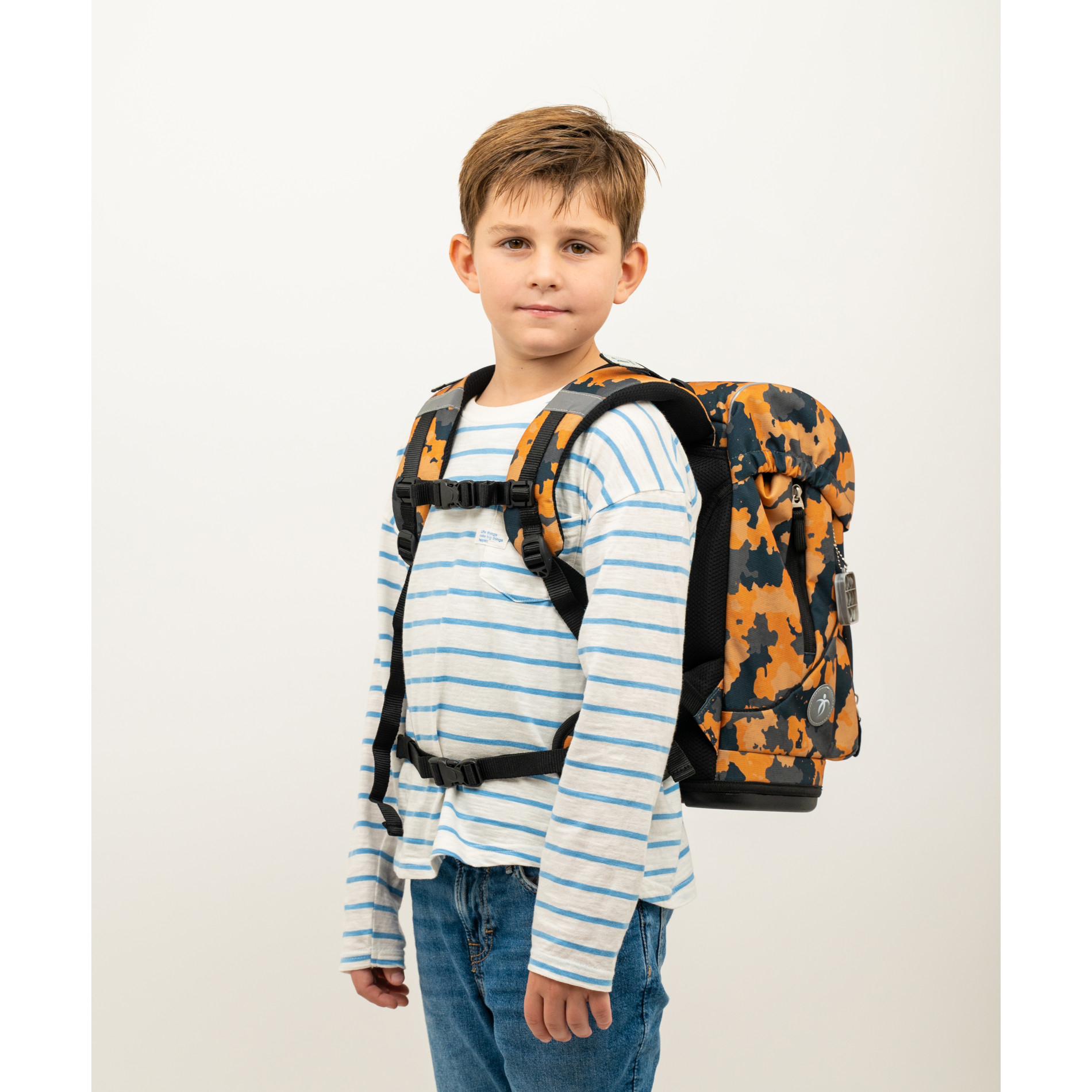 Motion ergonomisches Schulranzenset 5tlg. - Orange Camouflage