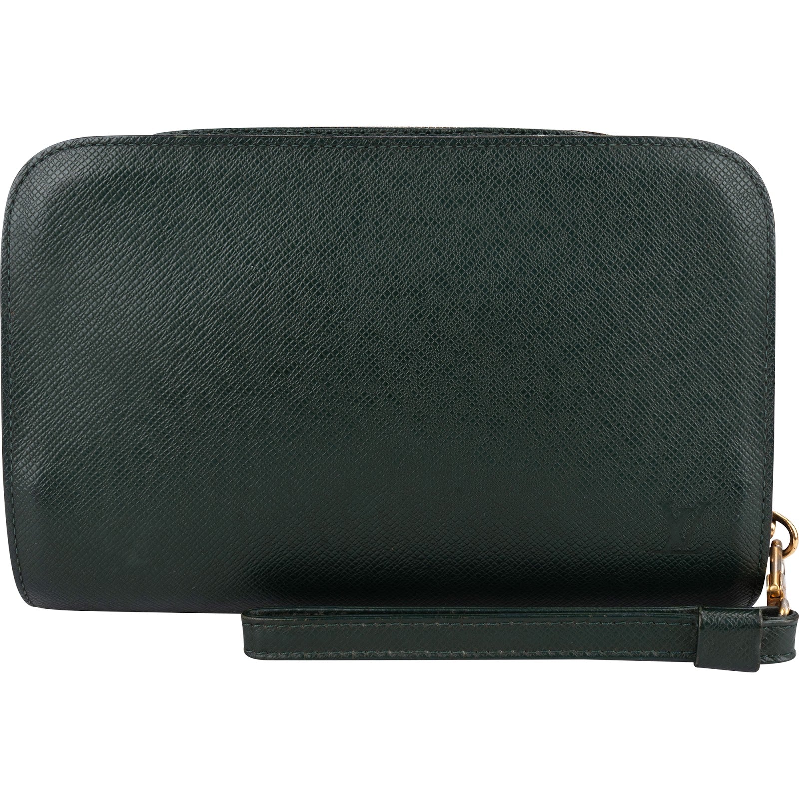 Louis Vuitton Green Taiga Leather Baikal Clutch Bag