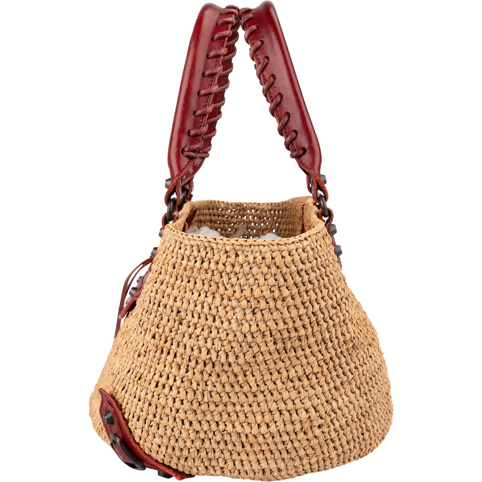 Balenciaga - Raffia Panier Basket City Handbag