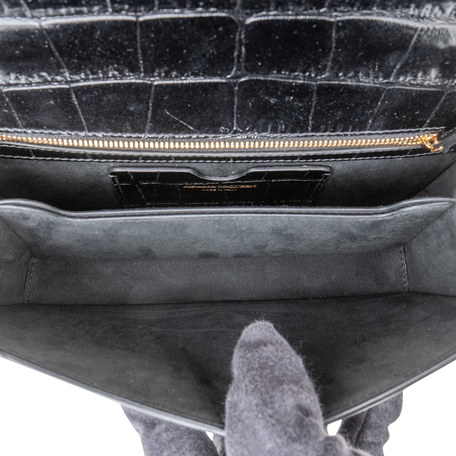 Alexander McQueen – Croc Jewelled Knuckle Crossbody Bag