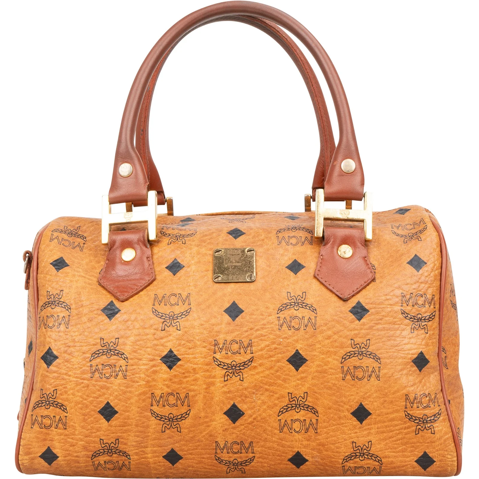MCM Monogram Visetos Boston Bag