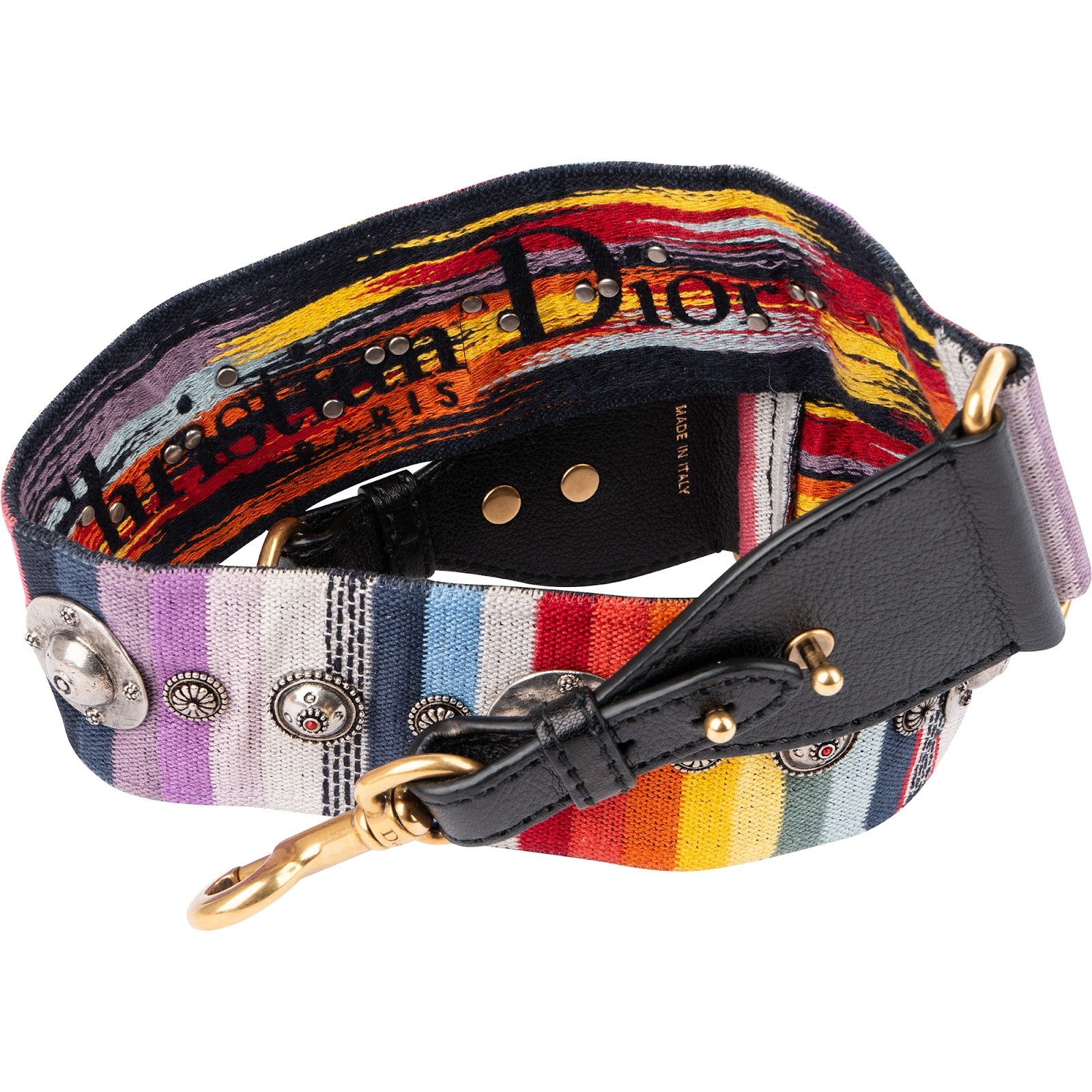 Christian Dior - Multicolor Cotton Embroidered Medallions Bag Strap