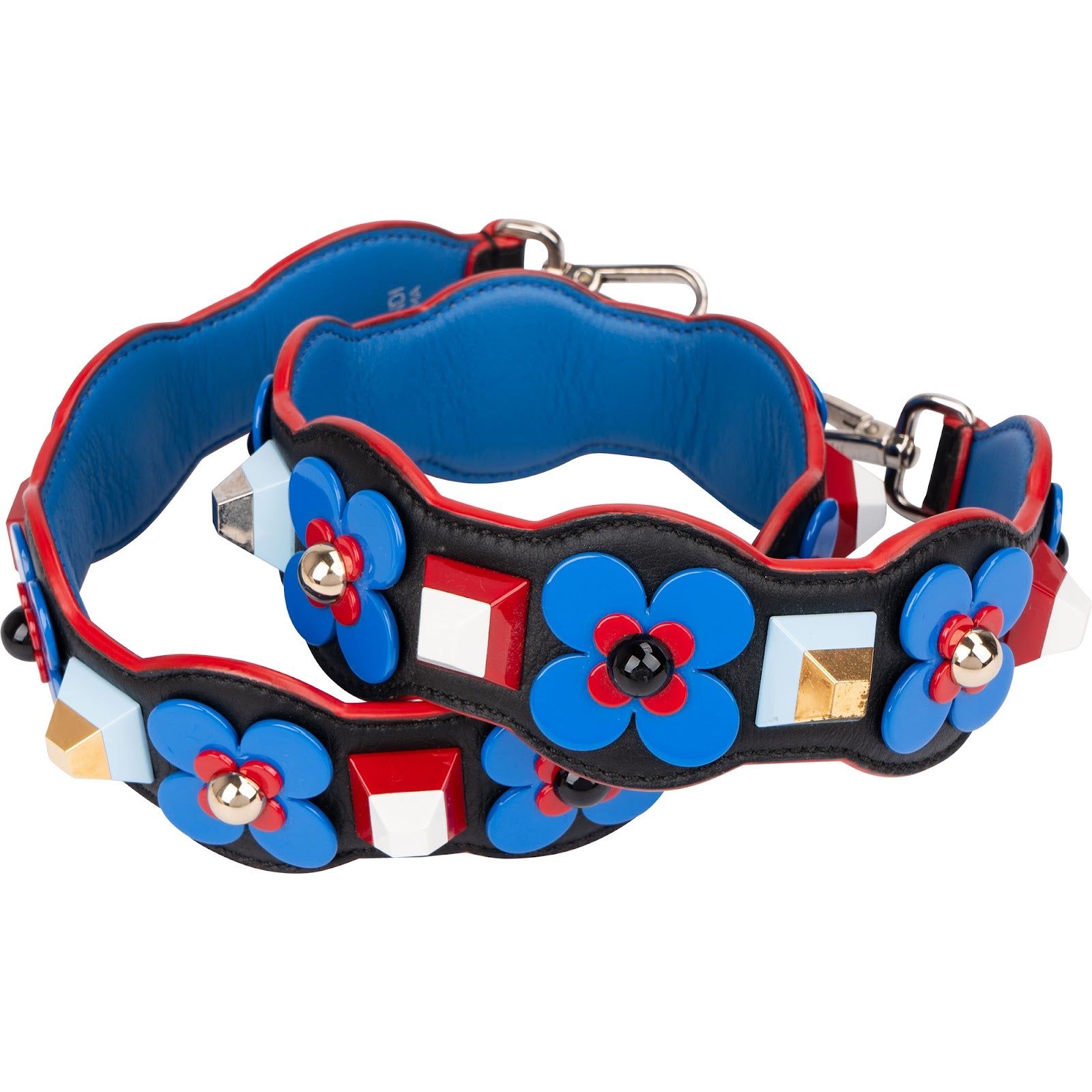 Fendi Leather Multicolor Flowerland Studded You Bag Strap