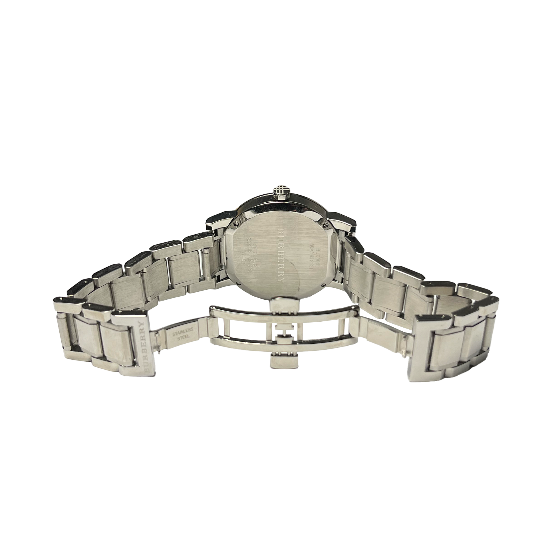 Burberry BU9001 Schwarzes Zifferblatt Edelstahl Unisex Uhr