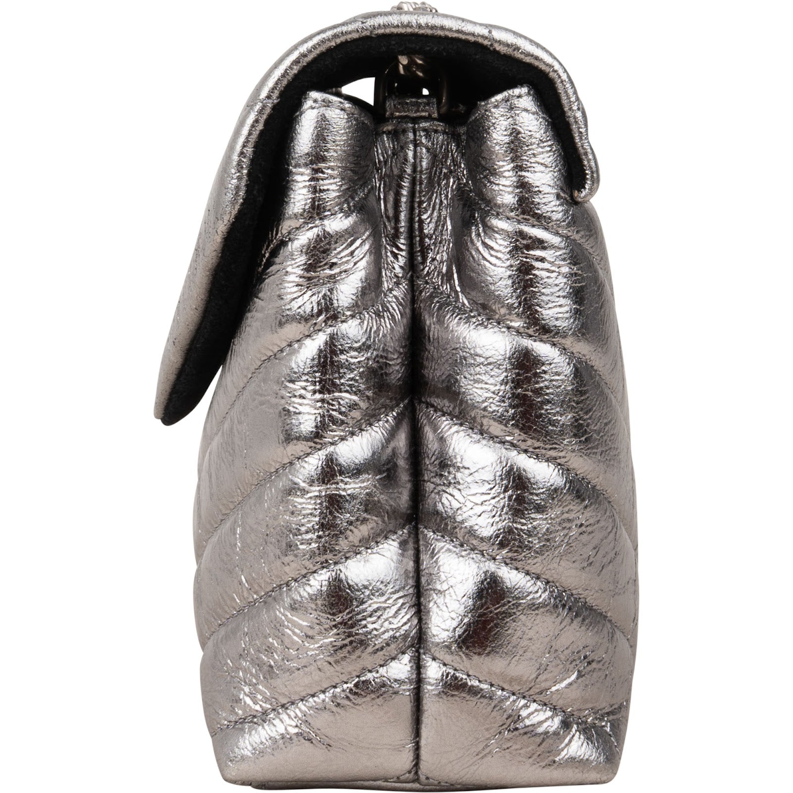 Yves Saint Laurent – Loulou Metallic Crinkled Matelassé Leather Crossbody Bag