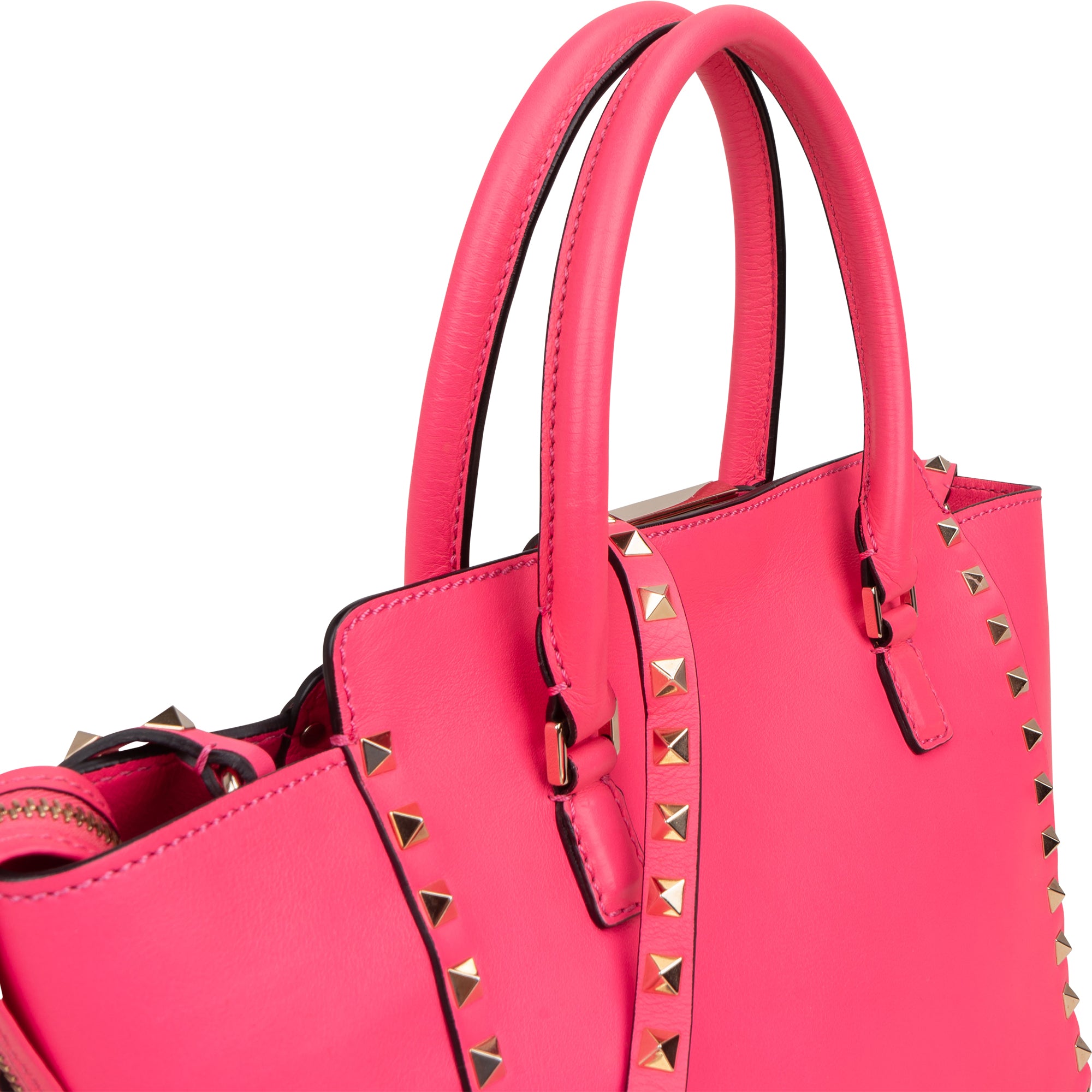 Valentino Garavani neonroze leren Rockstud-handtas