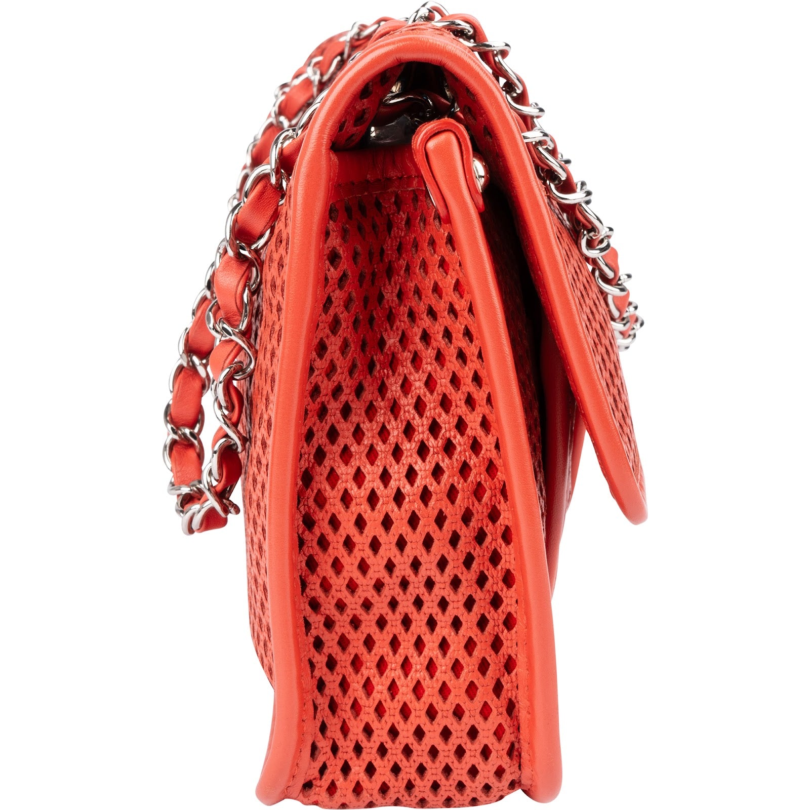 Chanel - Perforated Leather Single Flap Shoulder Bag
