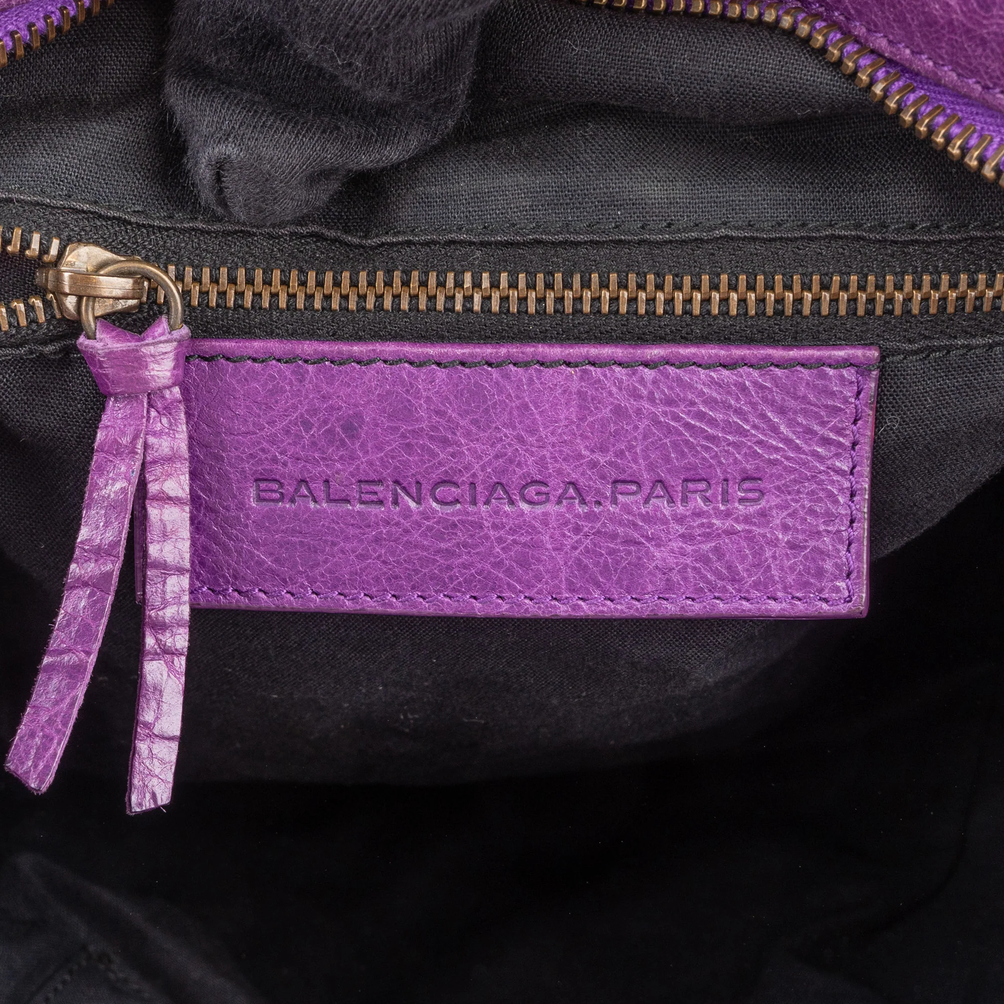 Balenciaga Purple Leather Classic City Handbag