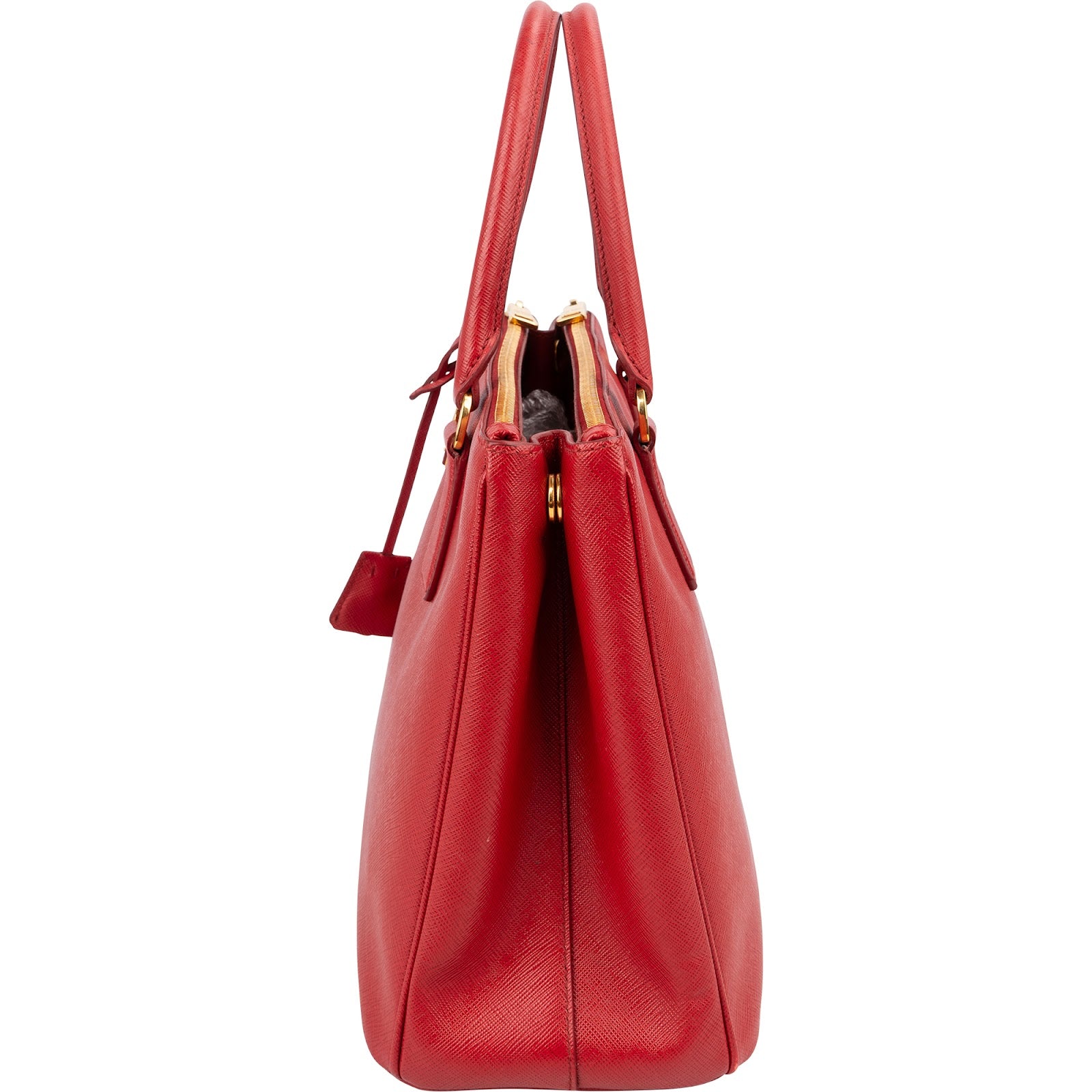 Prada Red Saffiano Leather Galleria Handbag
