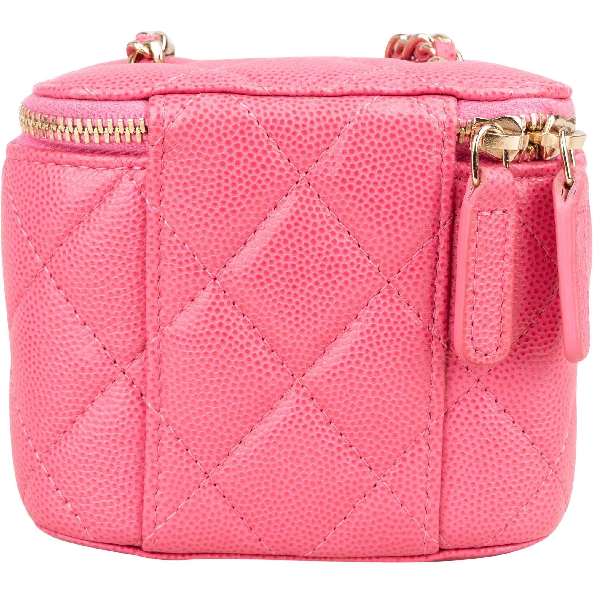 Chanel Pink Caviar Leather Mini Vanity Crossbody Bag