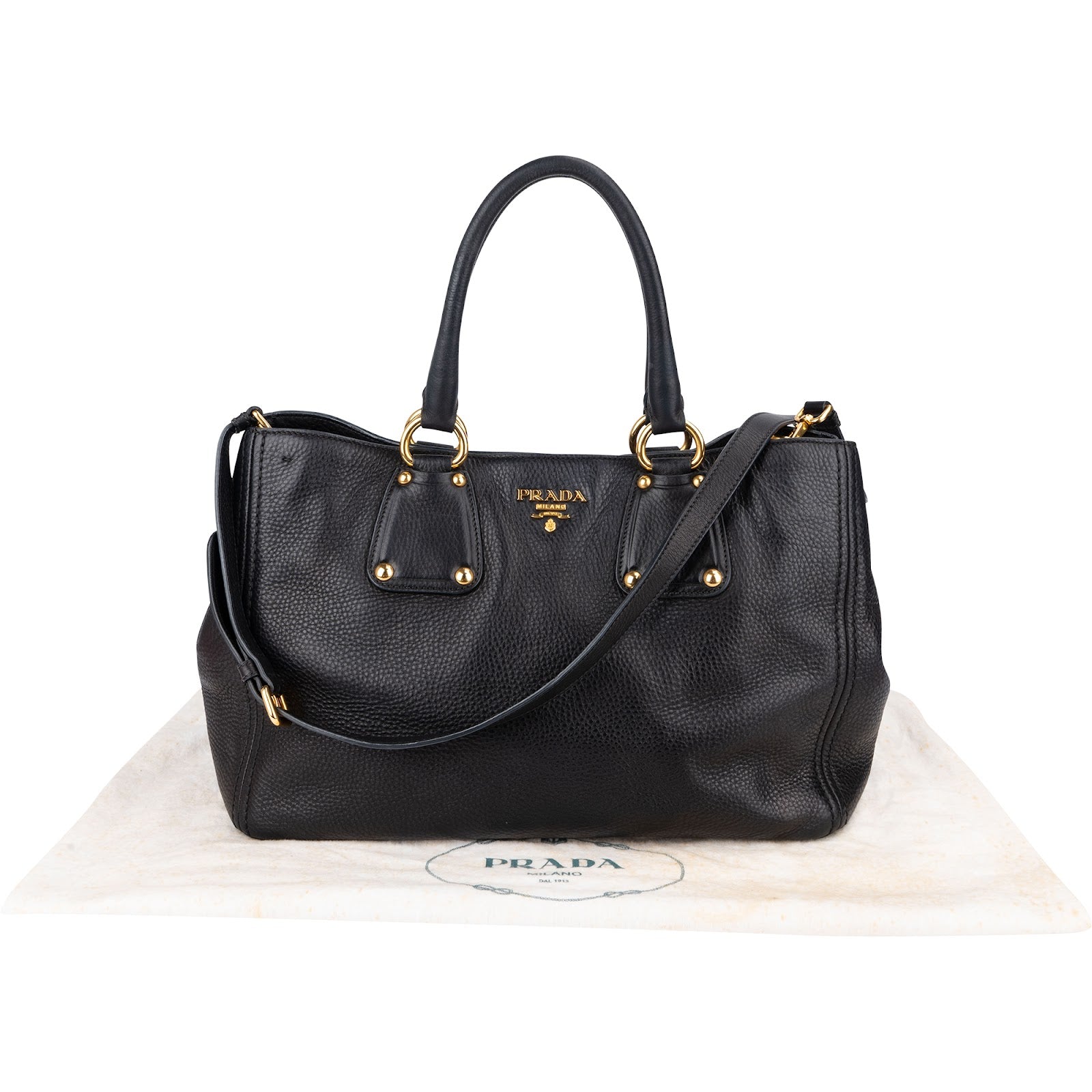 Prada – Vitello Daino Large Tote Shoulder Bag