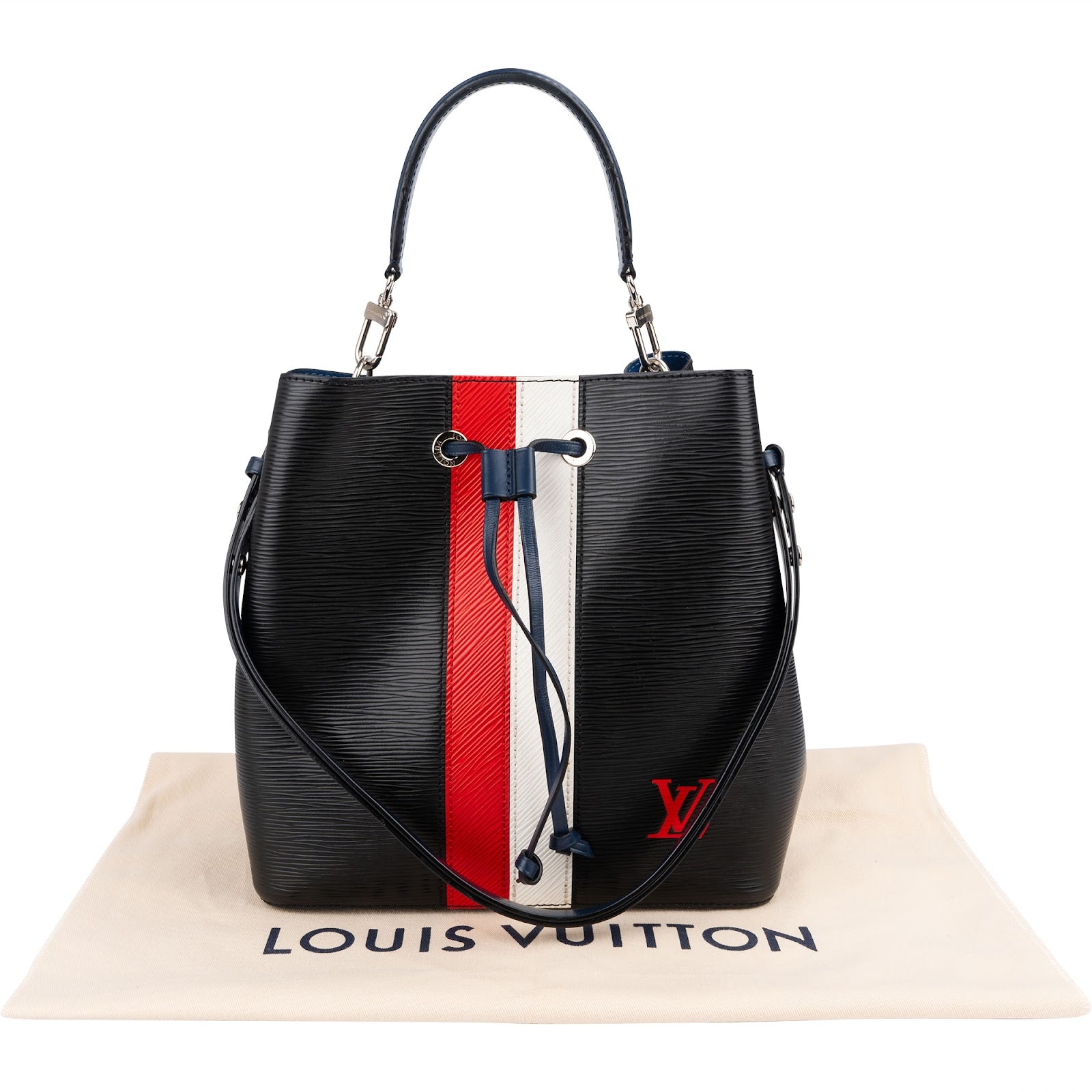 Louis Vuitton Noir Epi Leather Limited America's Cup Striped Tricolor NéoNoé Monaco Crossbody Bag