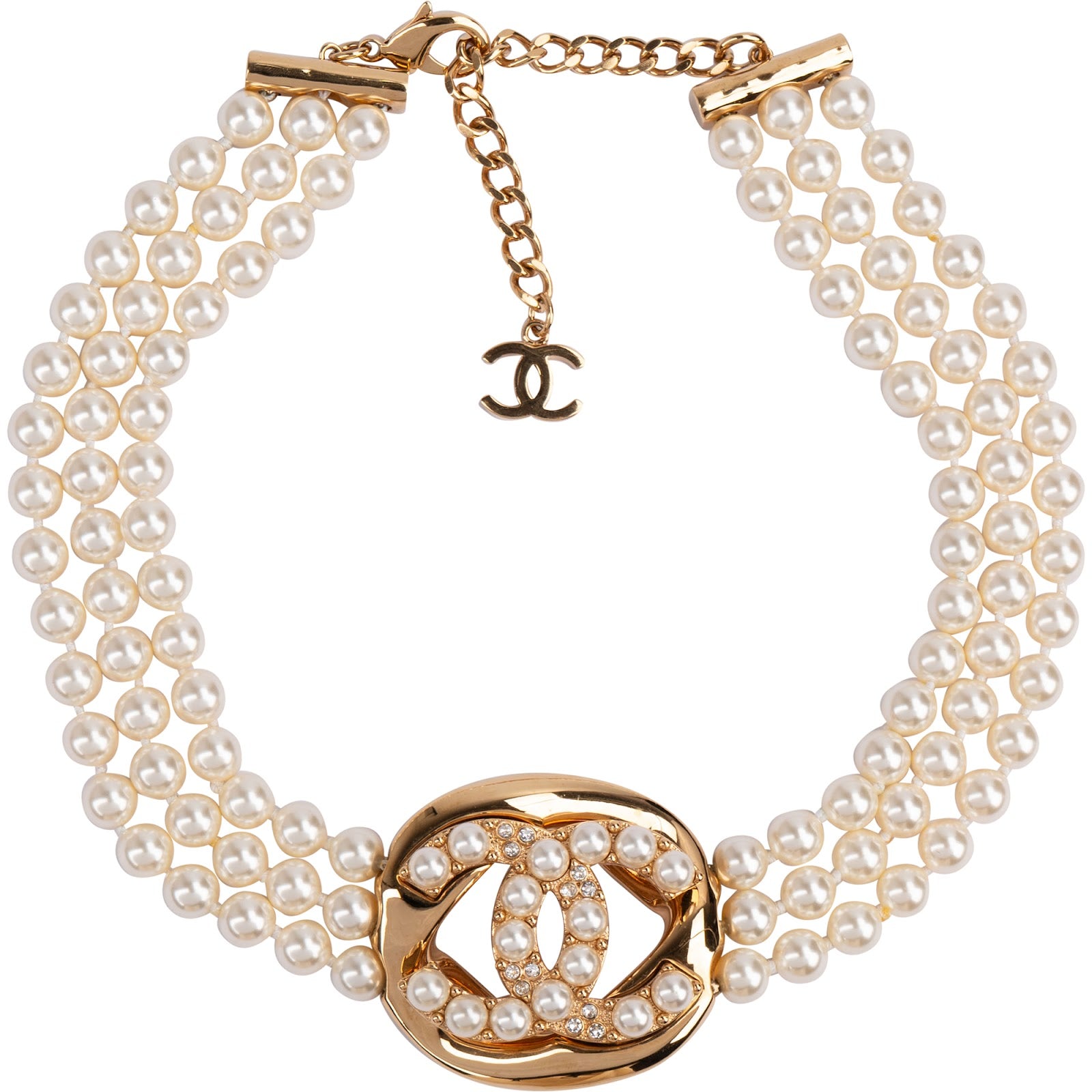 Chanel Pearl CC Choker Necklace Collier