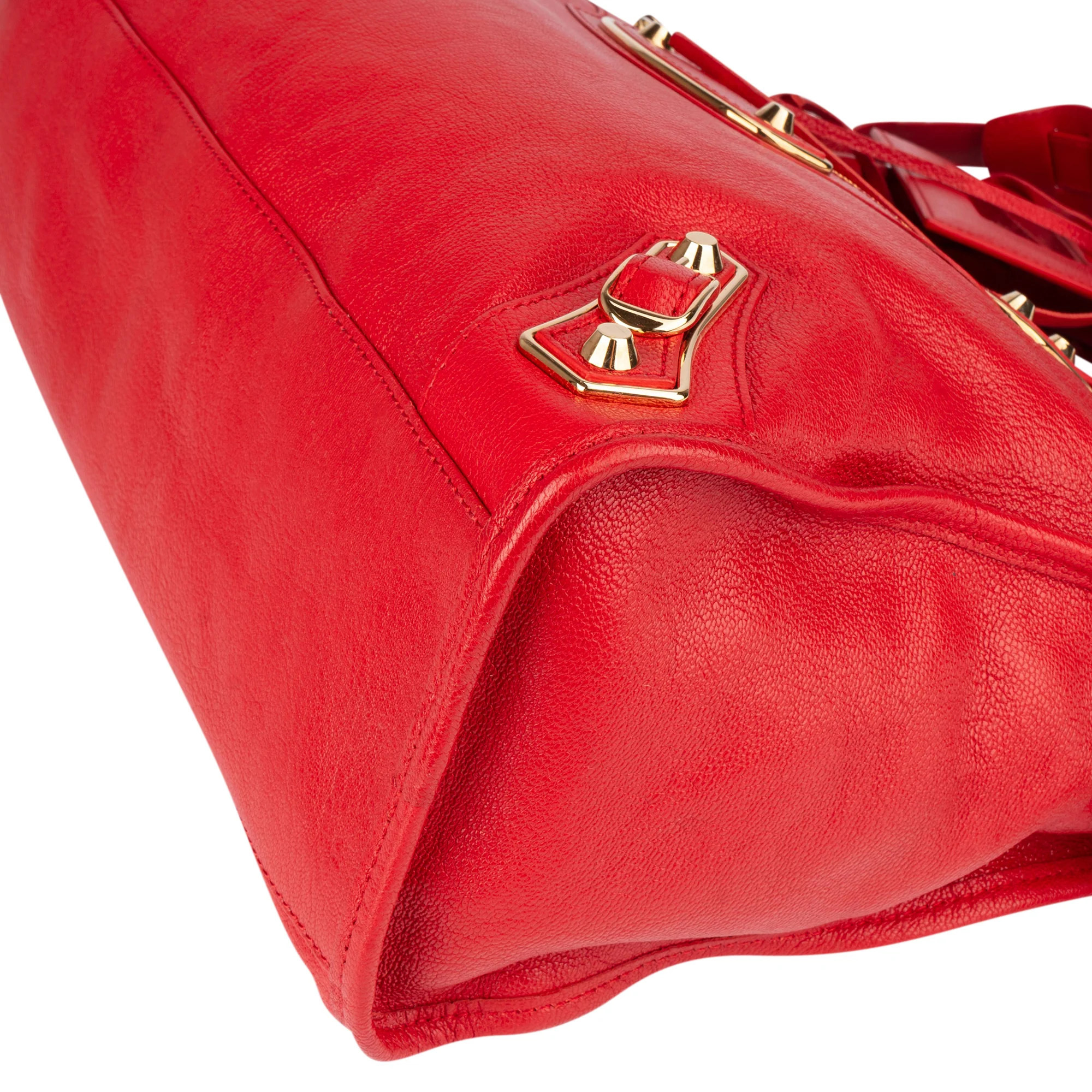 Balenciaga Red Leather City Handbag