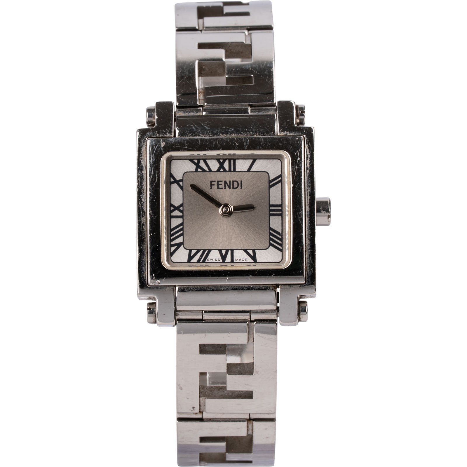 Fendi Silver Tone Classico Quadro Square 6000L Watch