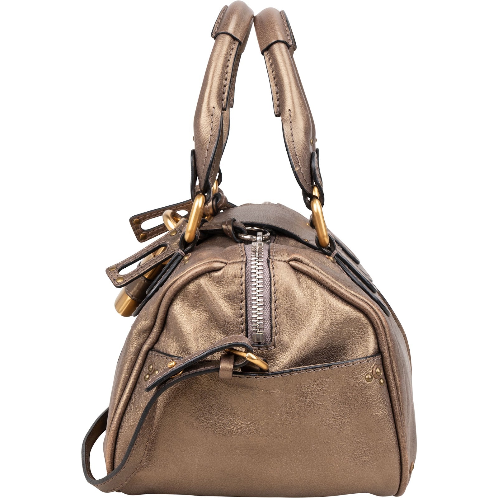 Mini sac à main Paddington en cuir métallisé de Chloé