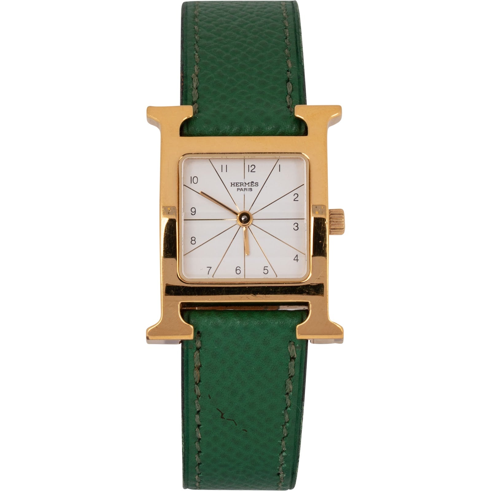Hermès Gold Tone Heure H Damenuhr HH1.210