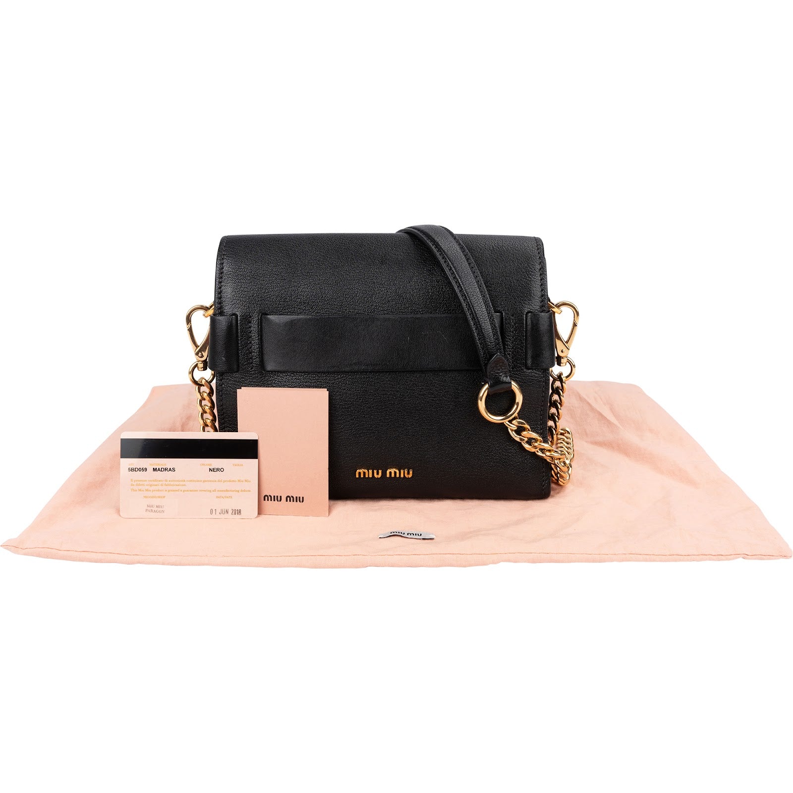 Miu Miu Madras Leather Flap Crossbody Bag