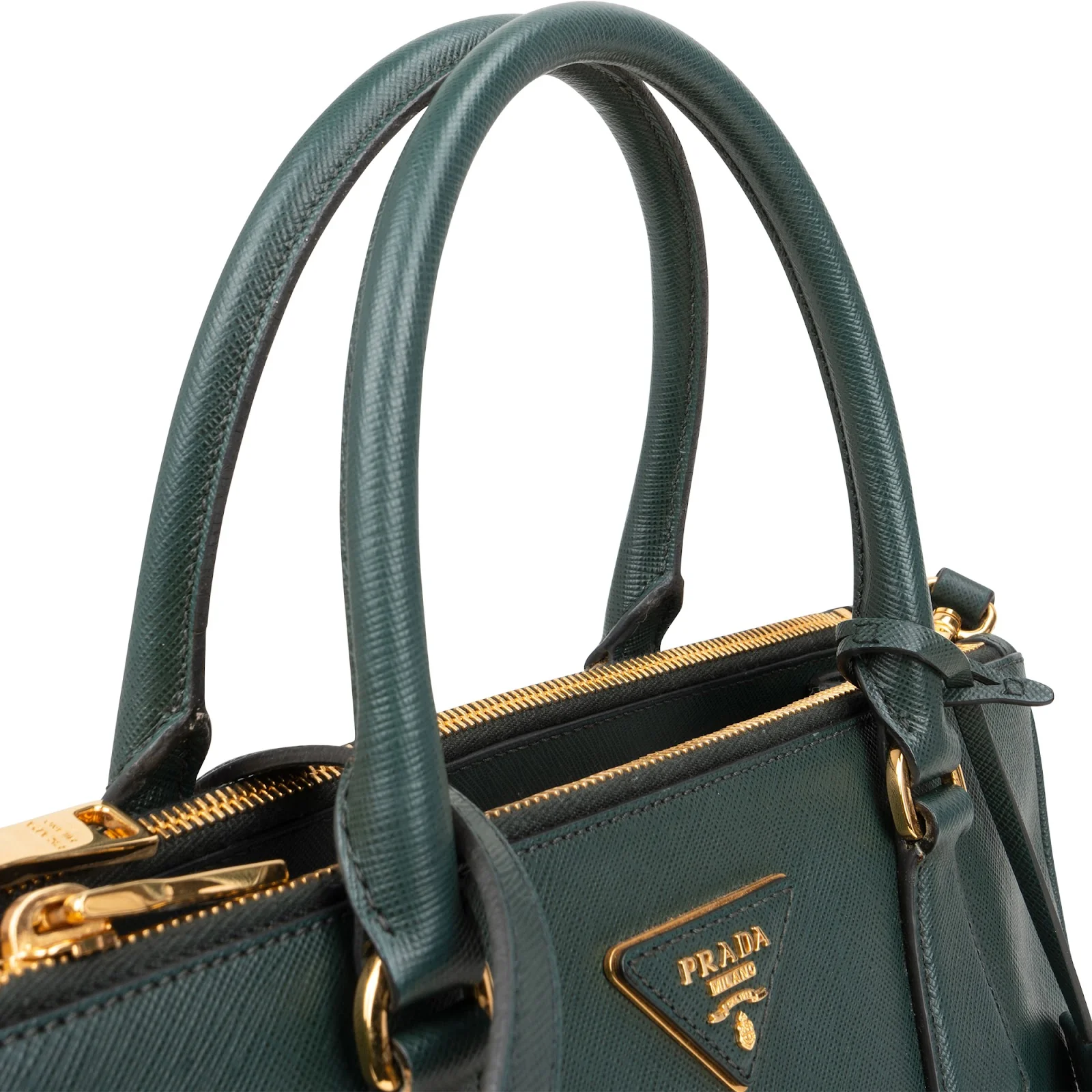 Prada Green Saffiano Leather Galleria Handbag