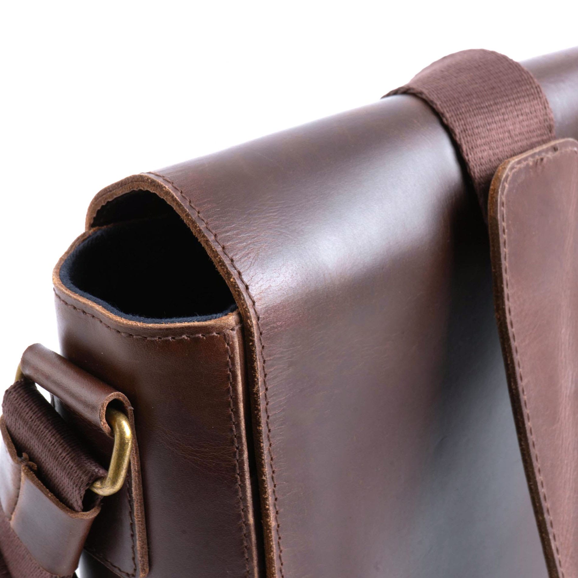 Messenger Bag Times Leder - BROWN/Blue